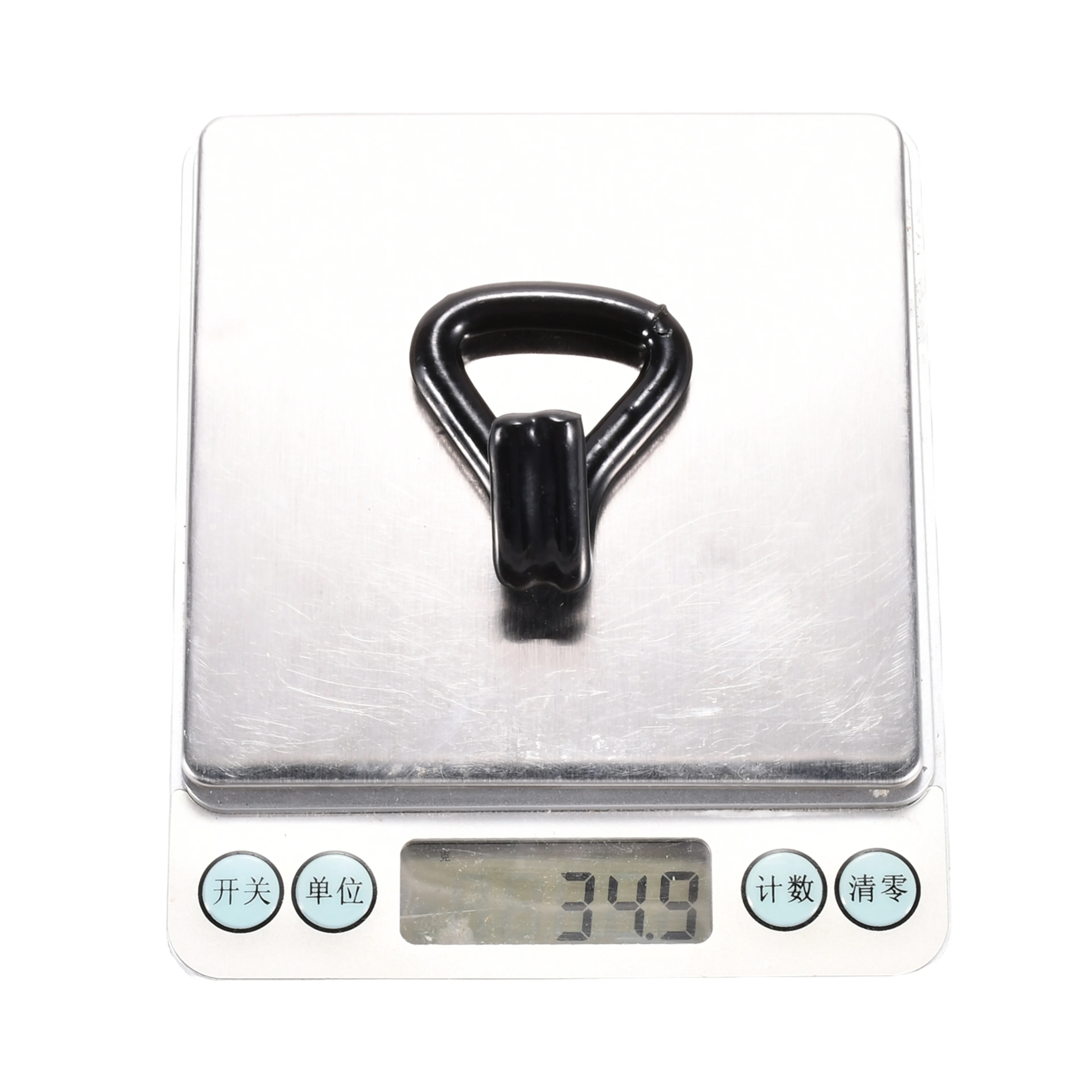 Gancho Doble J Plateado Negro 25mm - 800kg de rotura