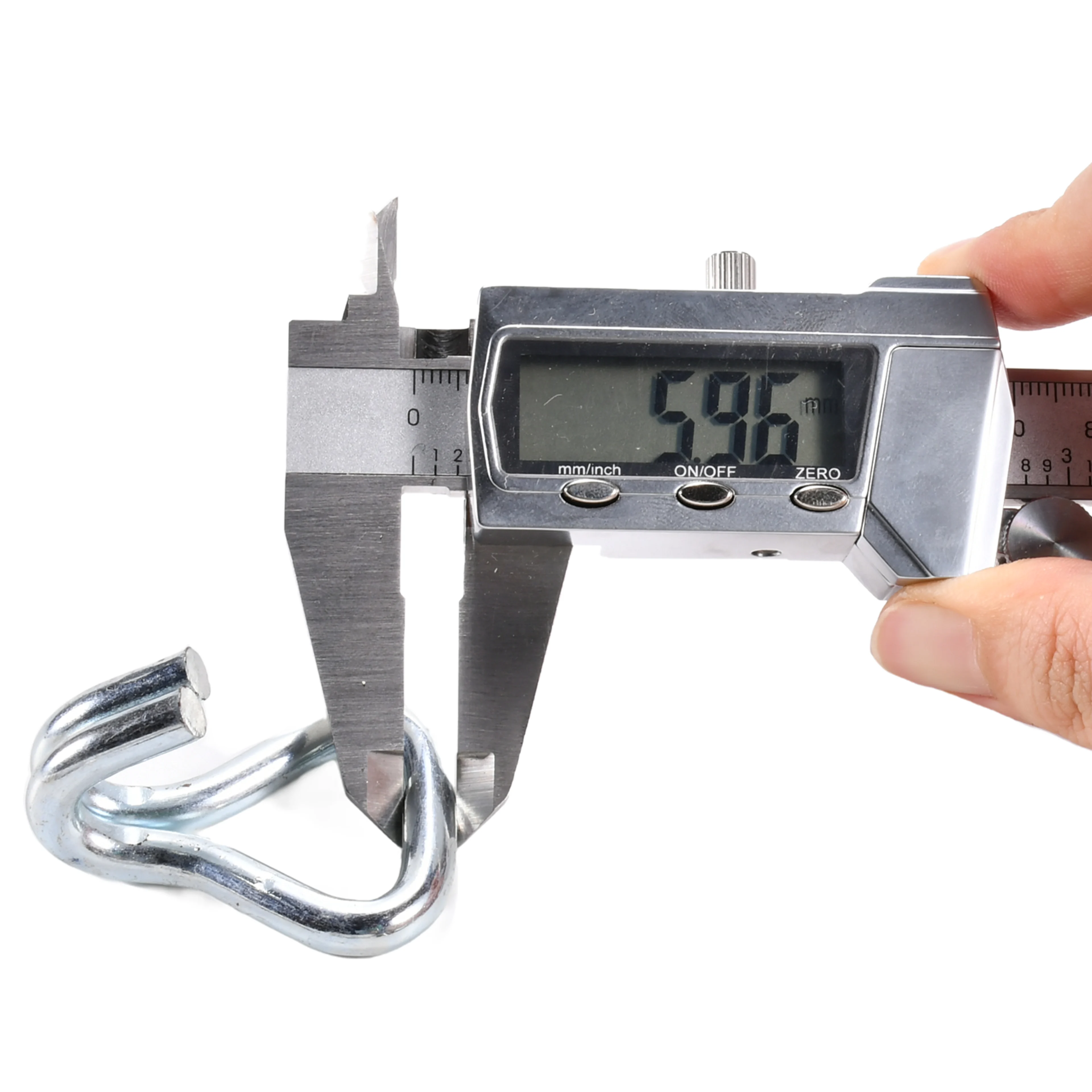 1" White Zinc Plated Double J Hook - 1760 lbs. BS