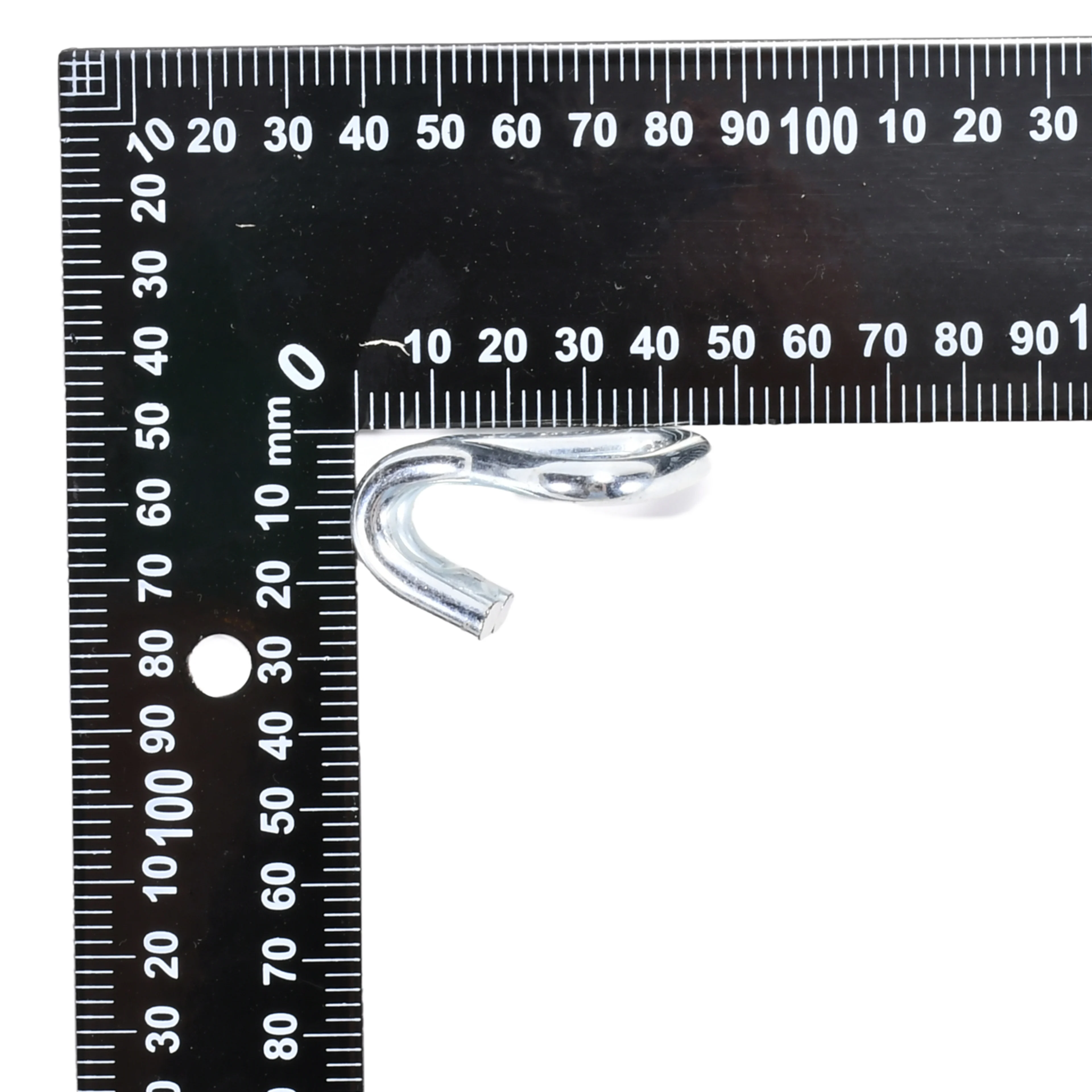 1" White Zinc Plated Double J Hook - 1760 lbs. BS