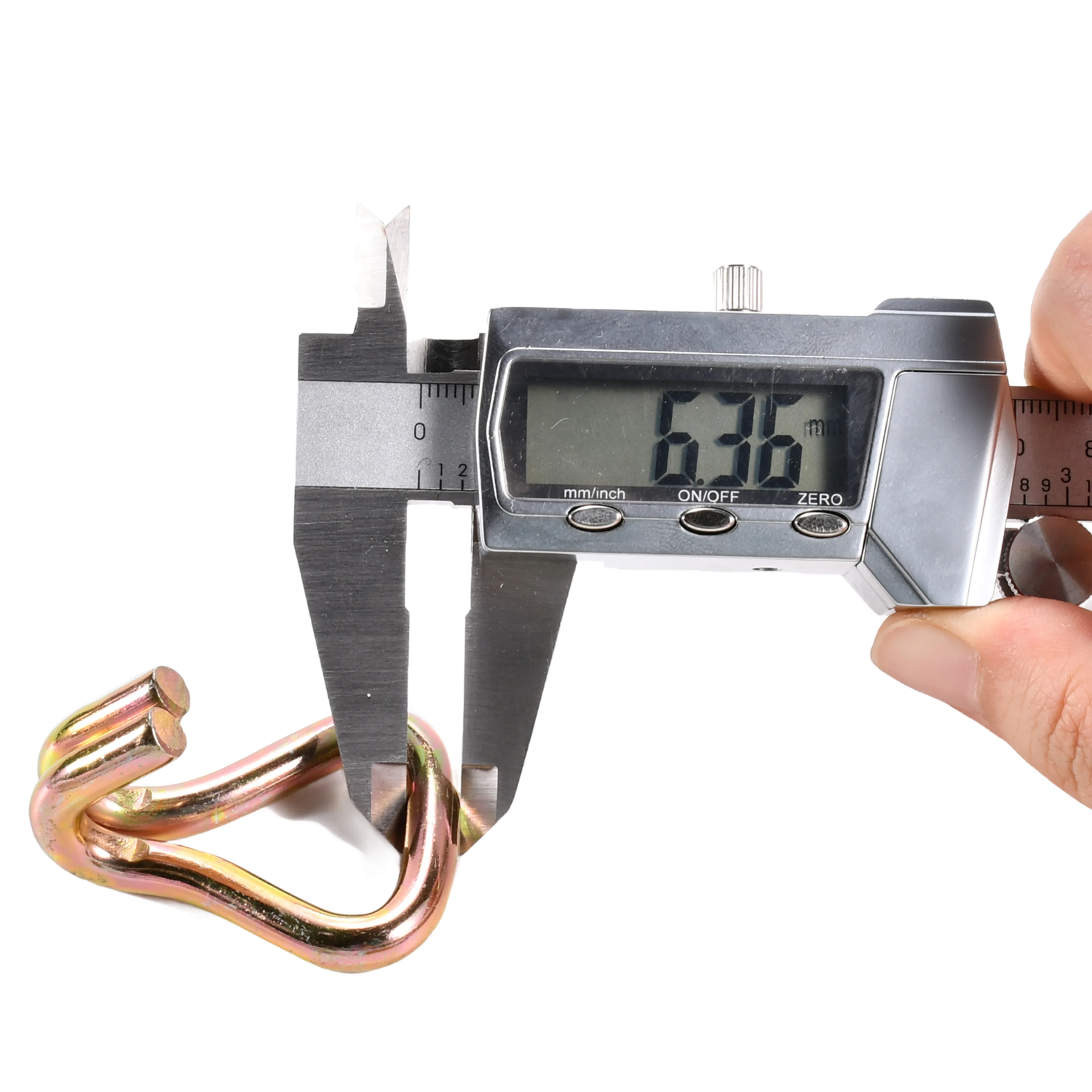 1" Yellow Zinc Plated Double J Hook - 1760 lbs. BS