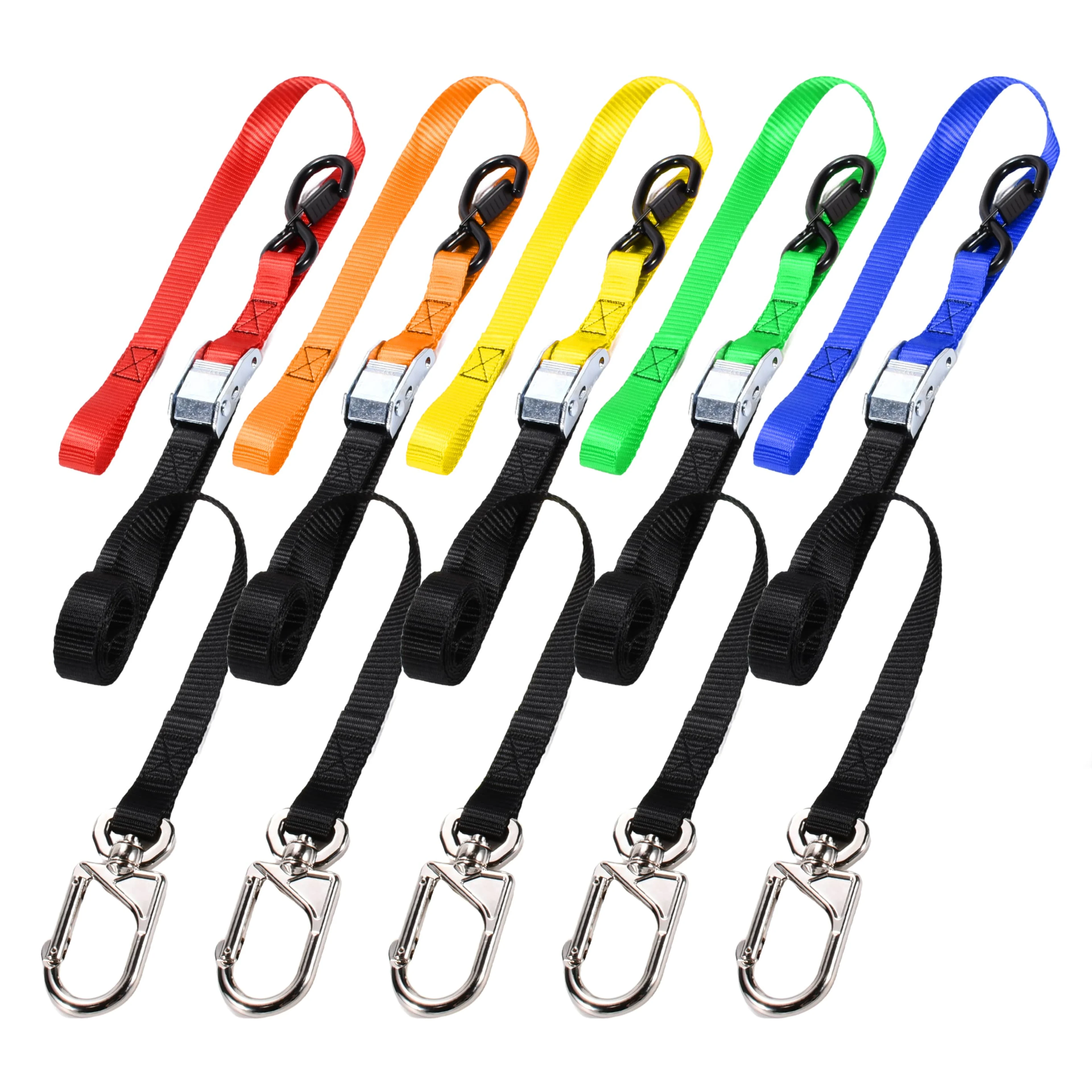 25mm Motorcycle Cam Buckle Tie Down with Swivel Carabiner, 550kg BS