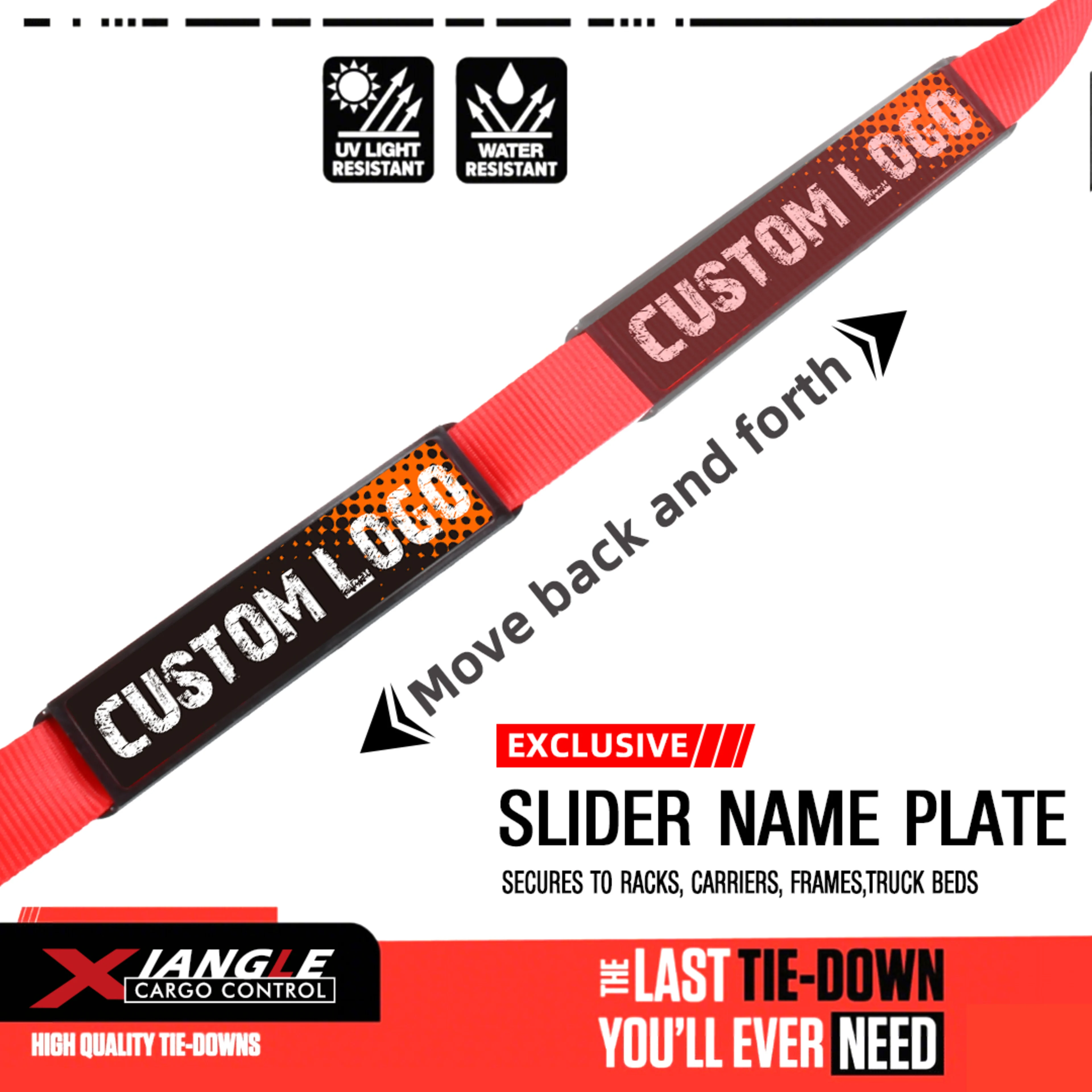 Cinta de Amarre Moto 38mm con Hebilla de Leva y Mosquetón Giratorio, 550kg BS