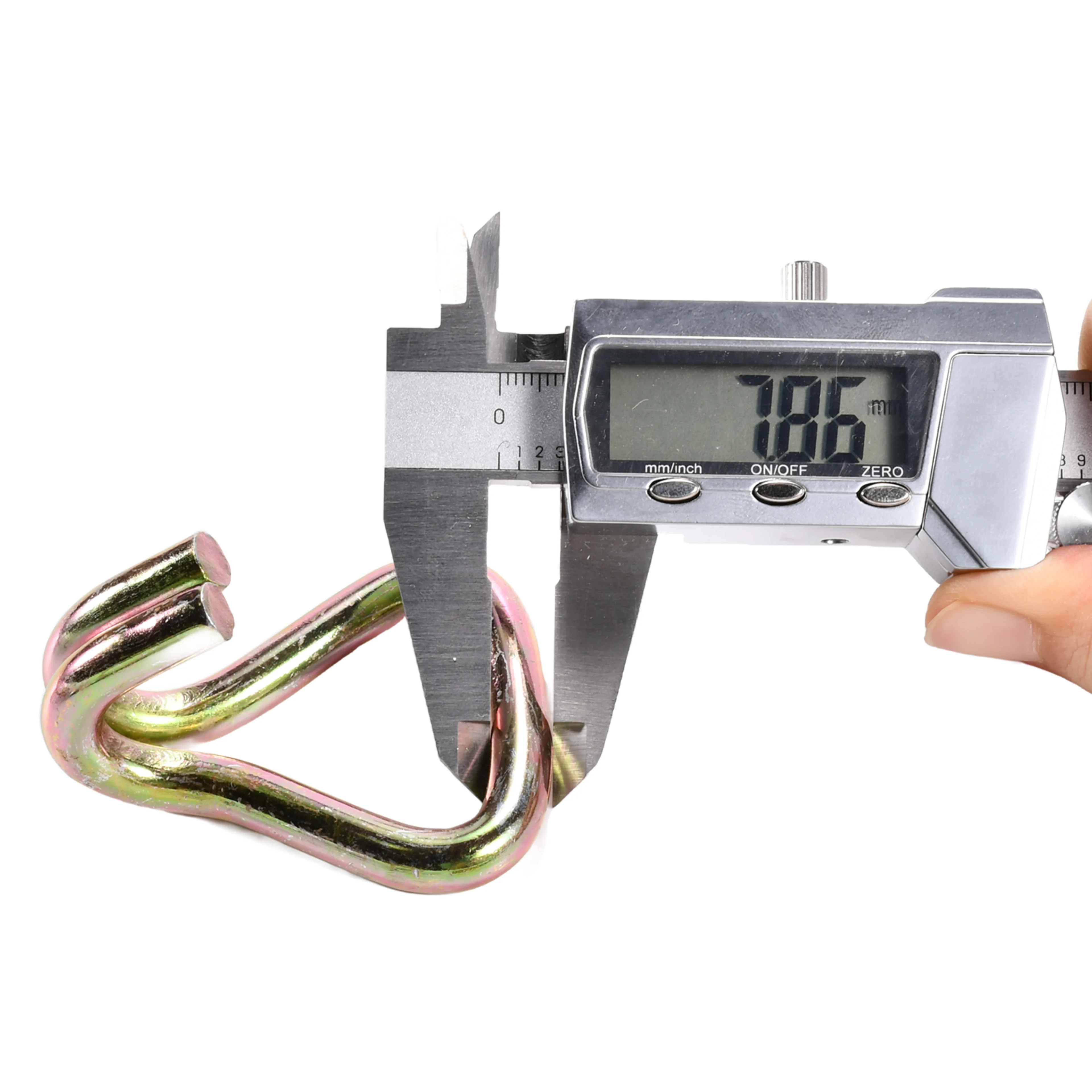 Gancho Doble J de 38mm galvanizado en amarillo - 2000 kg Resistencia