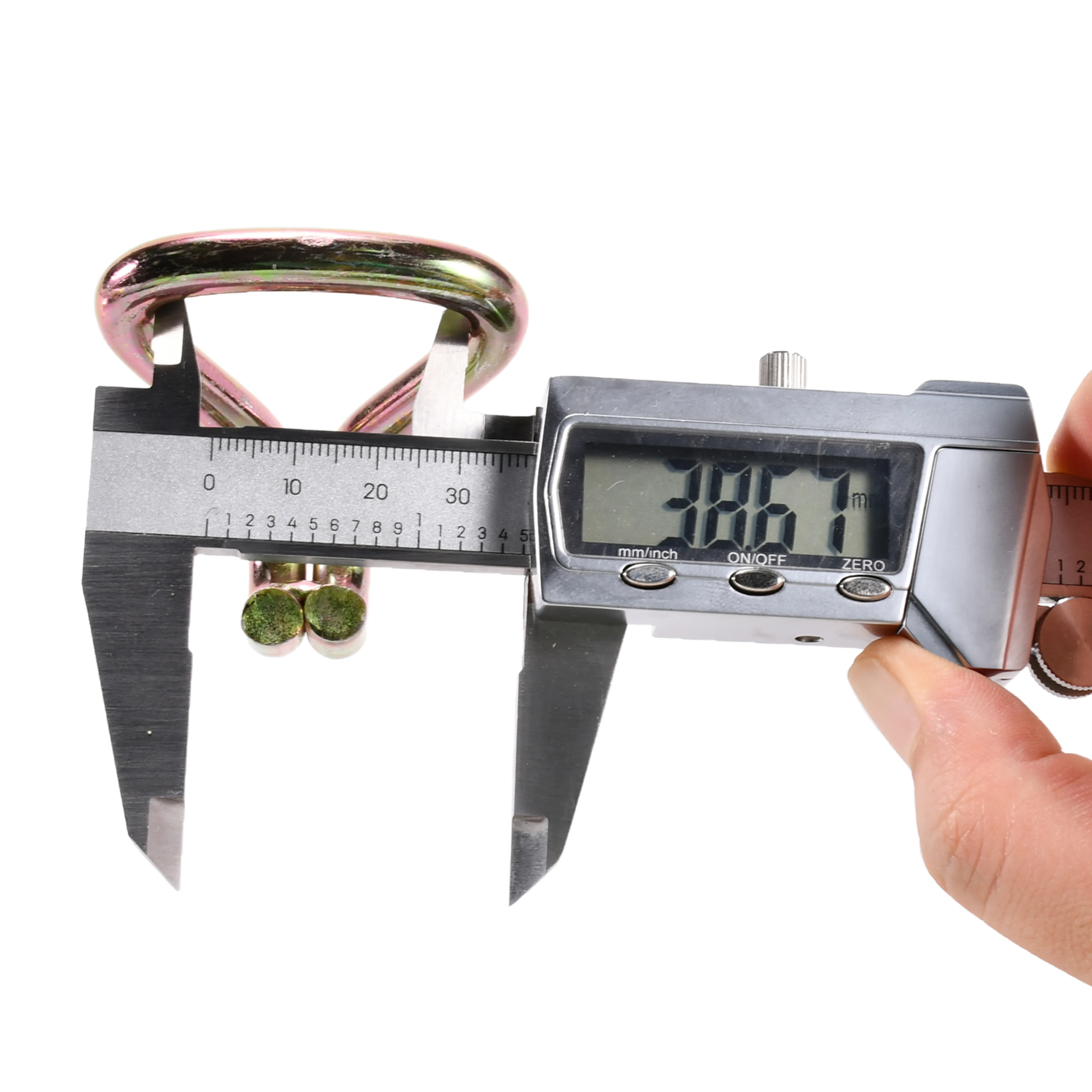 Gancho Doble J de 38mm galvanizado en amarillo - 2000 kg Resistencia