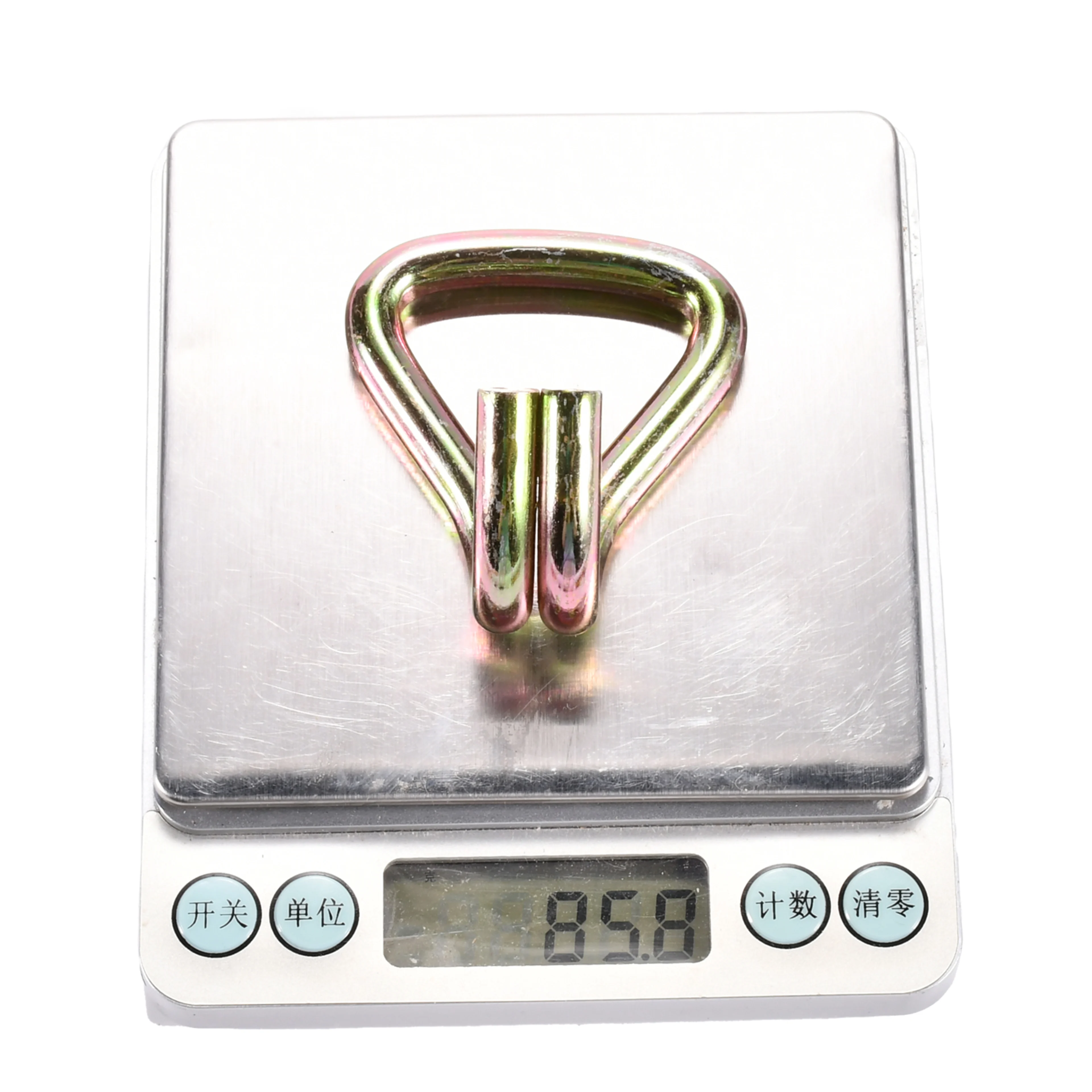 Gancho Doble J de 38mm galvanizado en amarillo - 2000 kg Resistencia