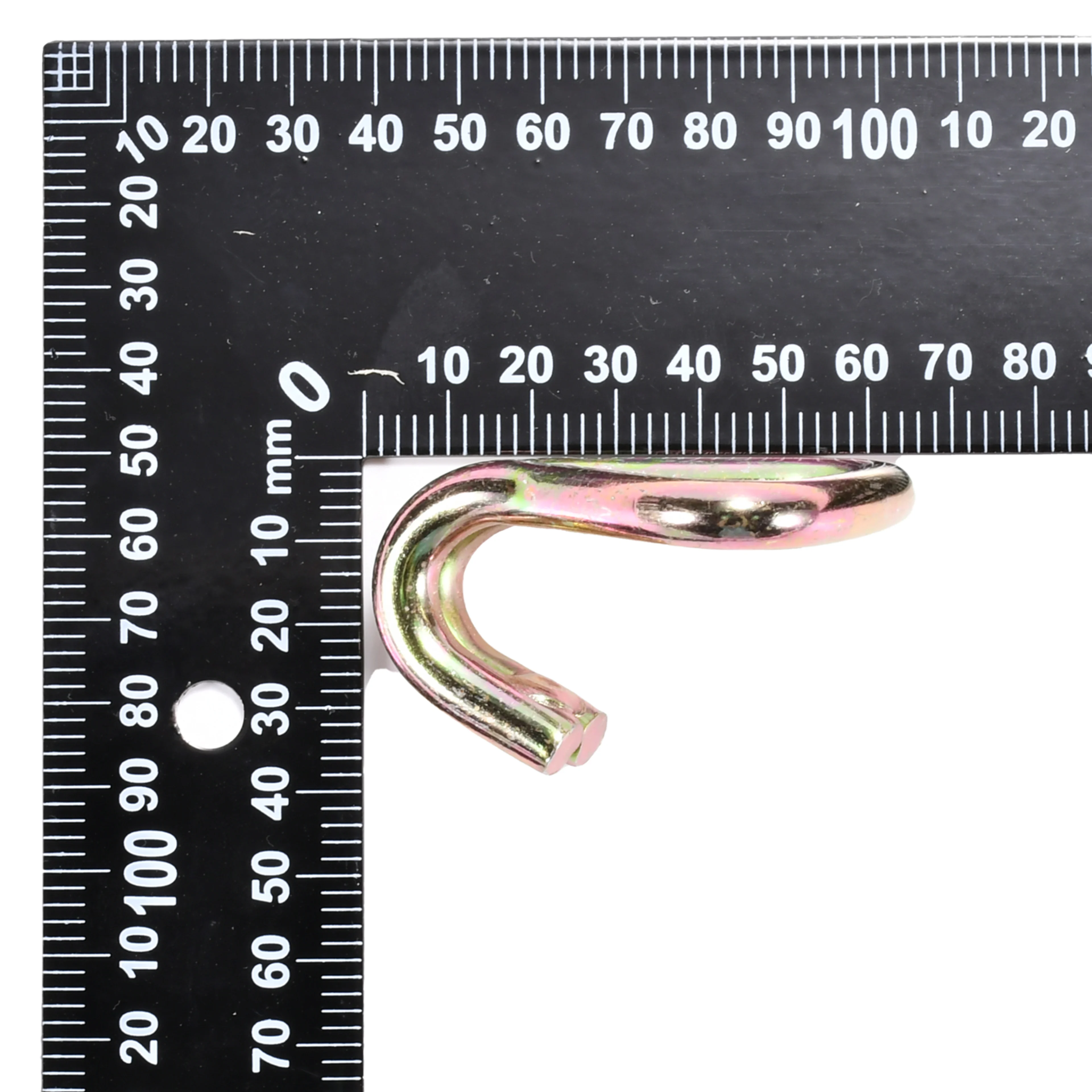 Gancho Doble J de 38mm galvanizado en amarillo - 2000 kg Resistencia