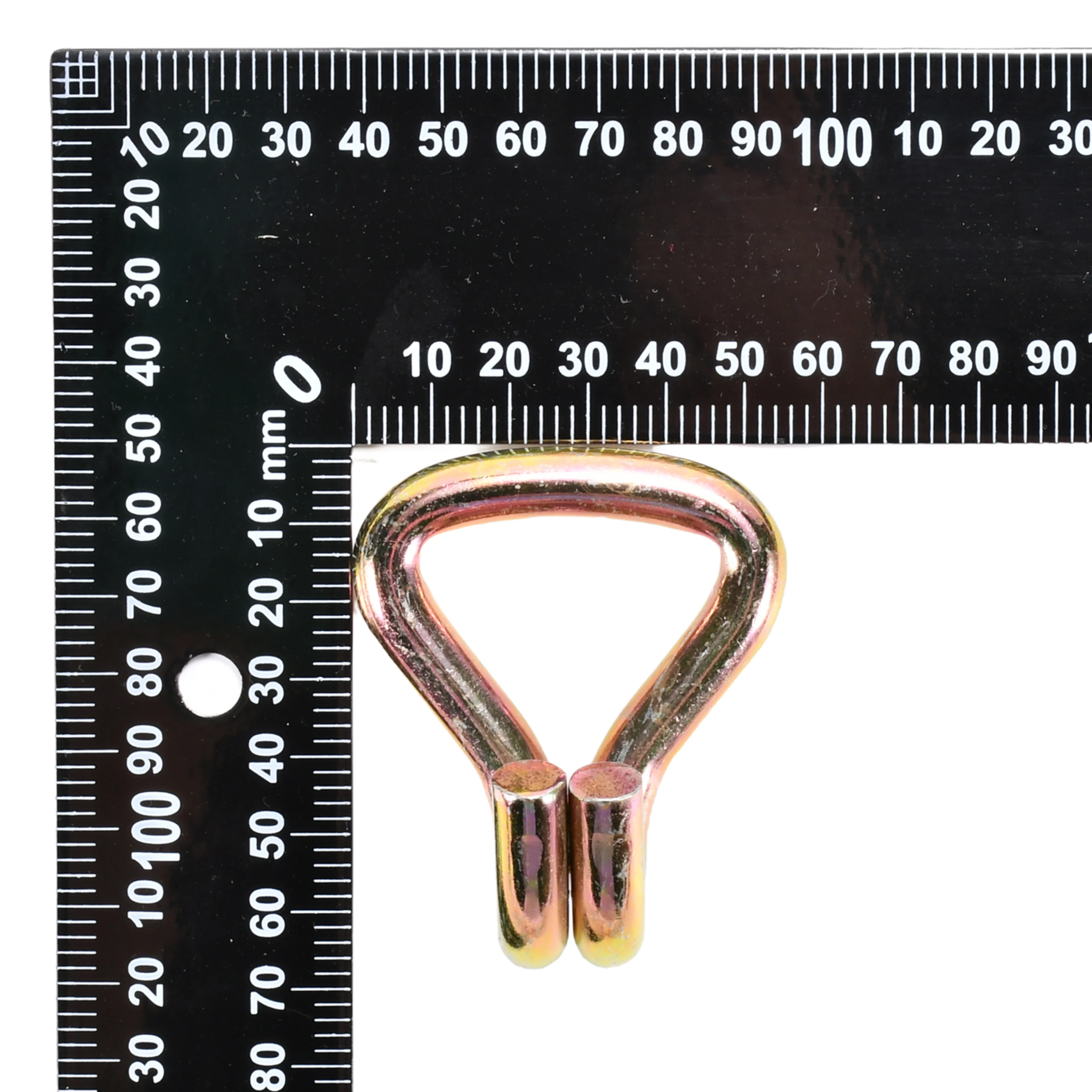 Gancho Doble J de 38mm de Alta Resistencia, galvanizado en amarillo - 3000 kg Resistencia