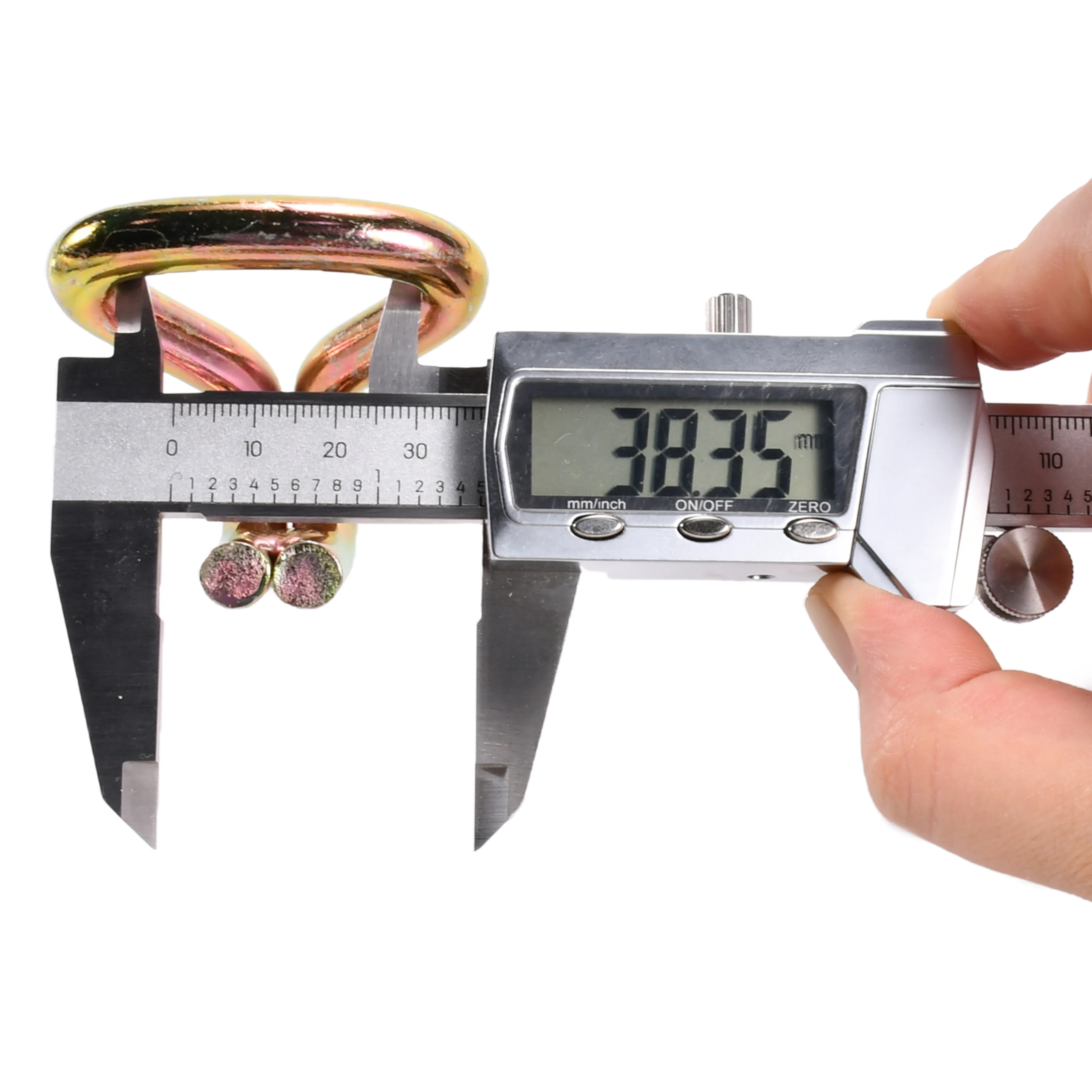 Gancho Doble J de 38mm de Alta Resistencia, galvanizado en amarillo - 3000 kg Resistencia