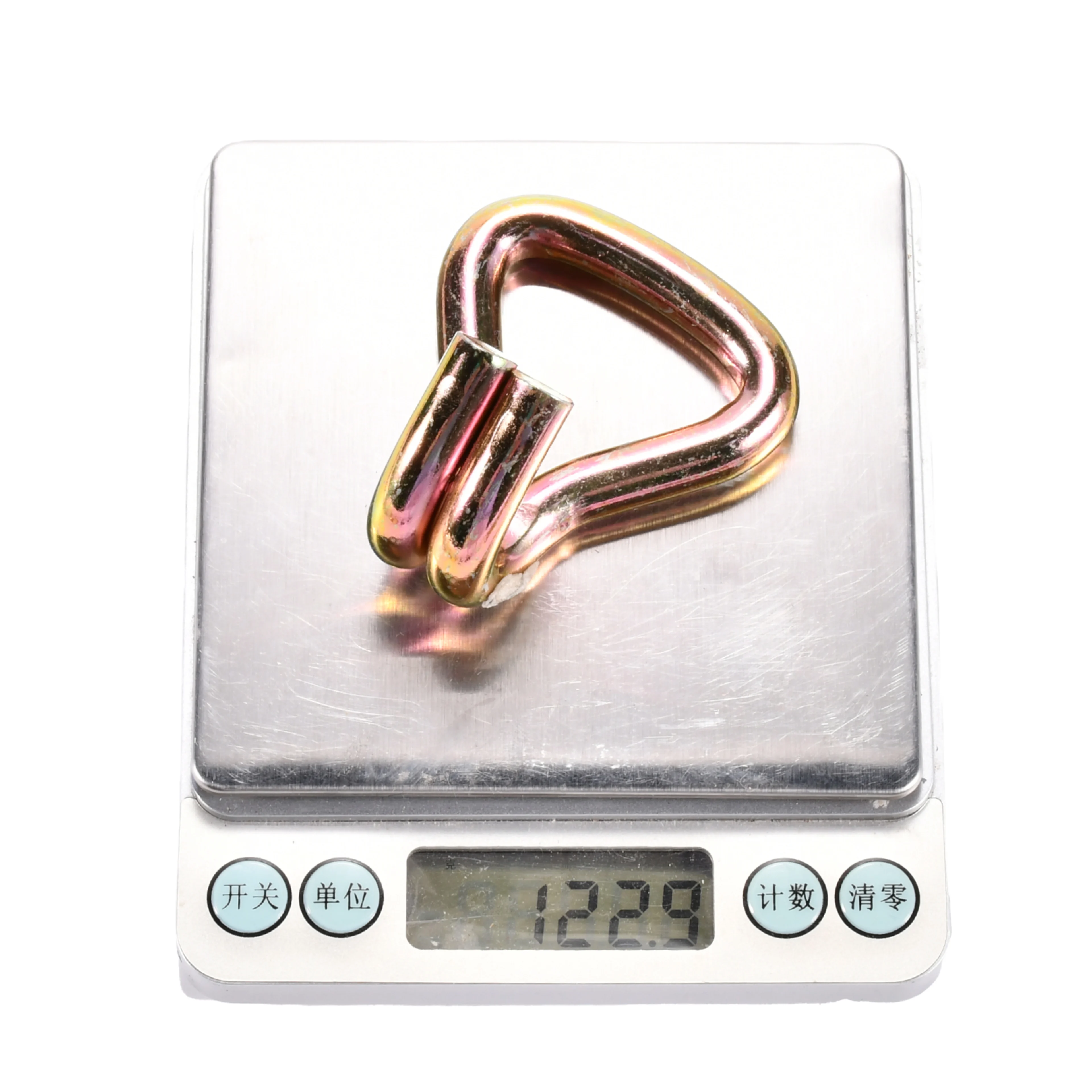 Gancho Doble J de 38mm de Alta Resistencia, galvanizado en amarillo - 3000 kg Resistencia