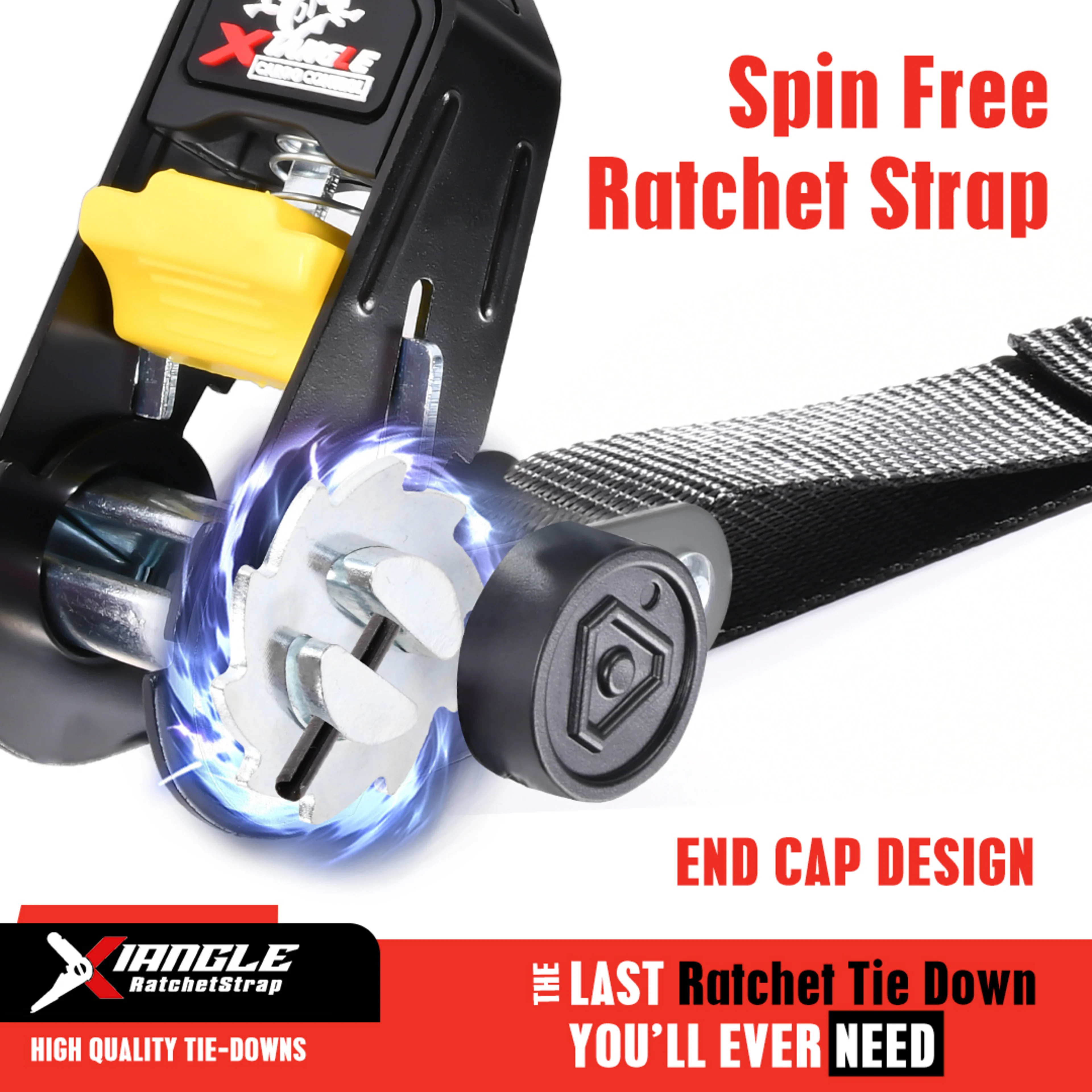 25mm Spin Free Ratschengurt, mit federbelastetem S-Haken - 800 kg Bruchlast