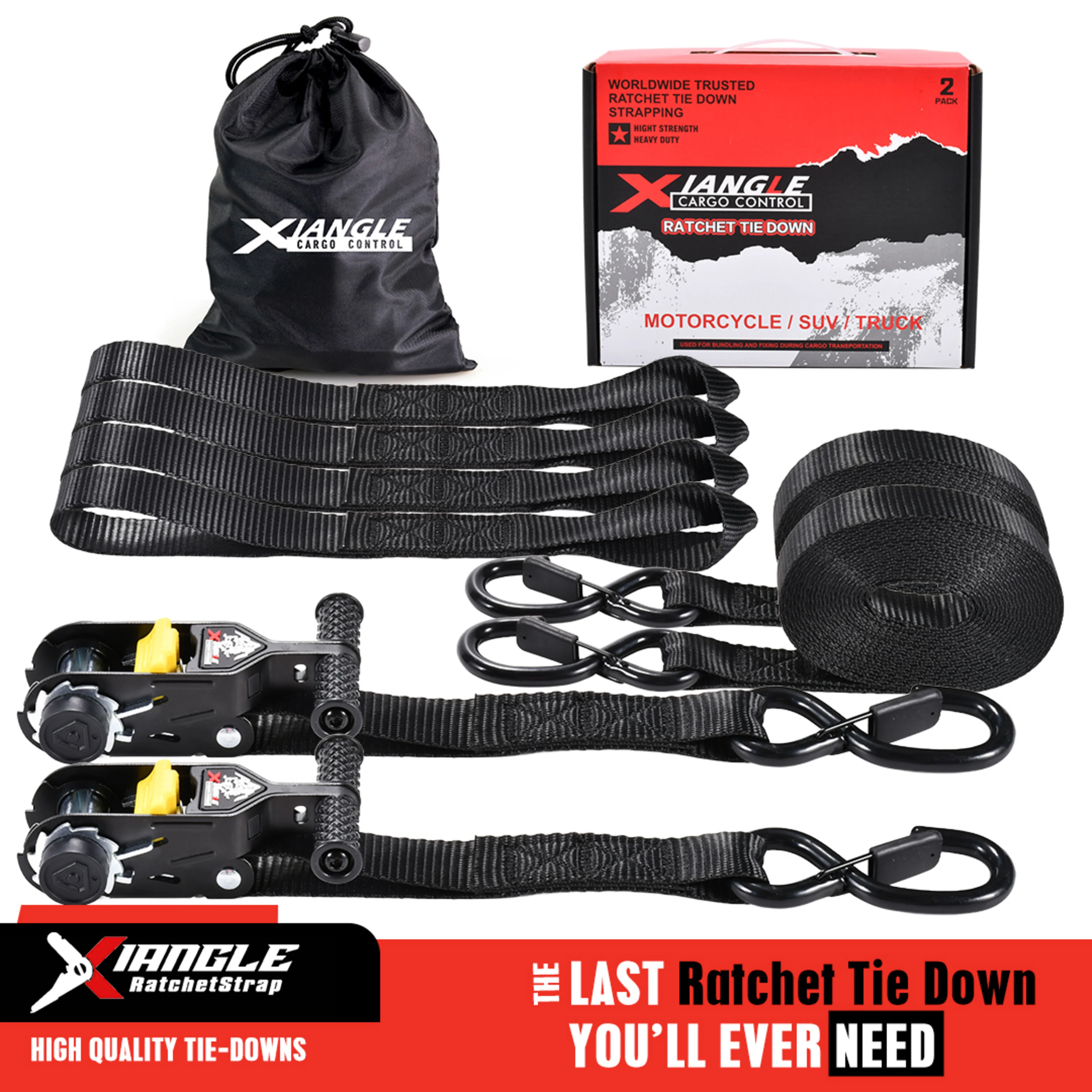 25mm Spin Free Ratschengurt, mit federbelastetem S-Haken - 800 kg Bruchlast