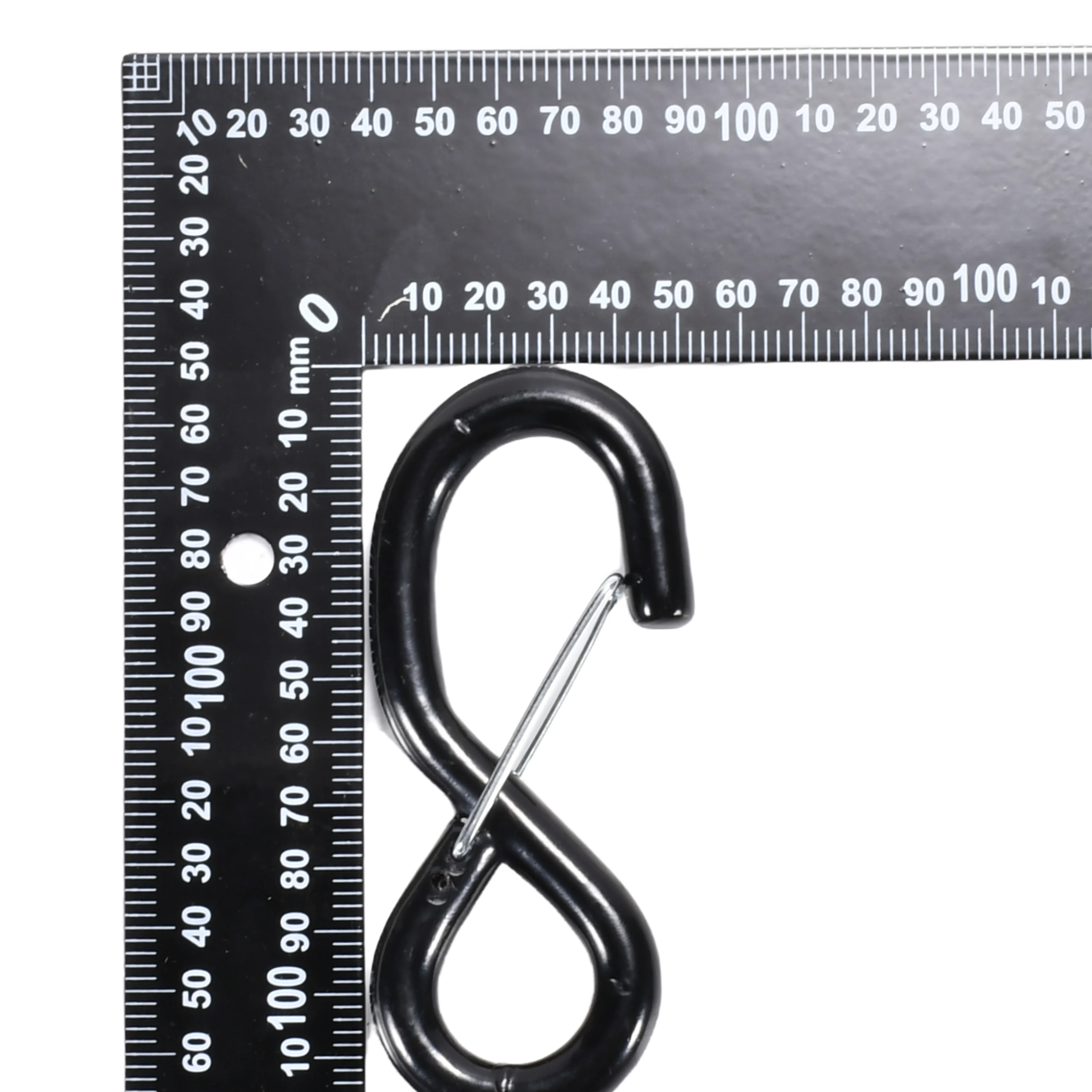 Gancho en S recubierto de vinilo de 38mm con pestillo - 1500 kg Resistencia