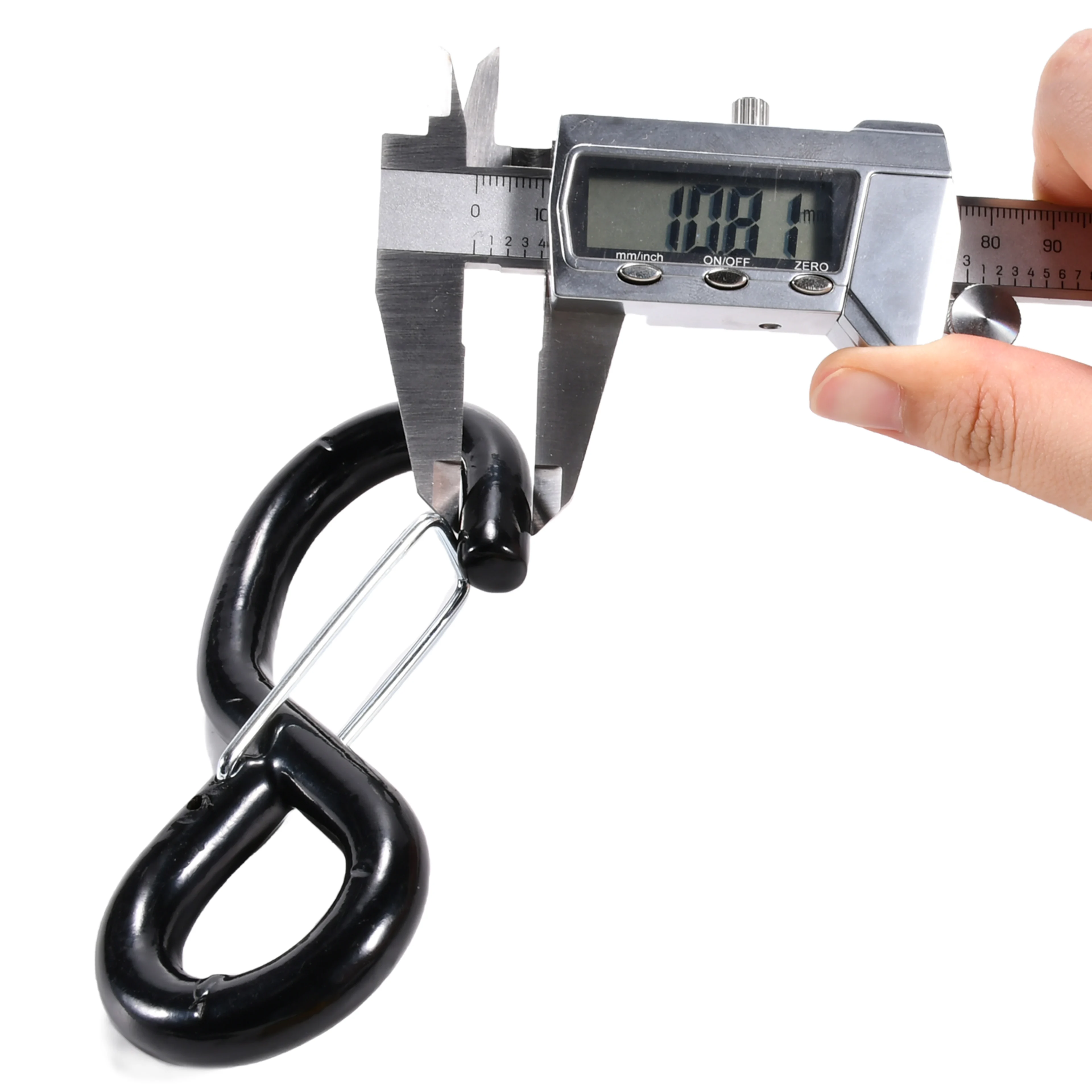 Gancho en S recubierto de vinilo de 38mm con pestillo - 1500 kg Resistencia