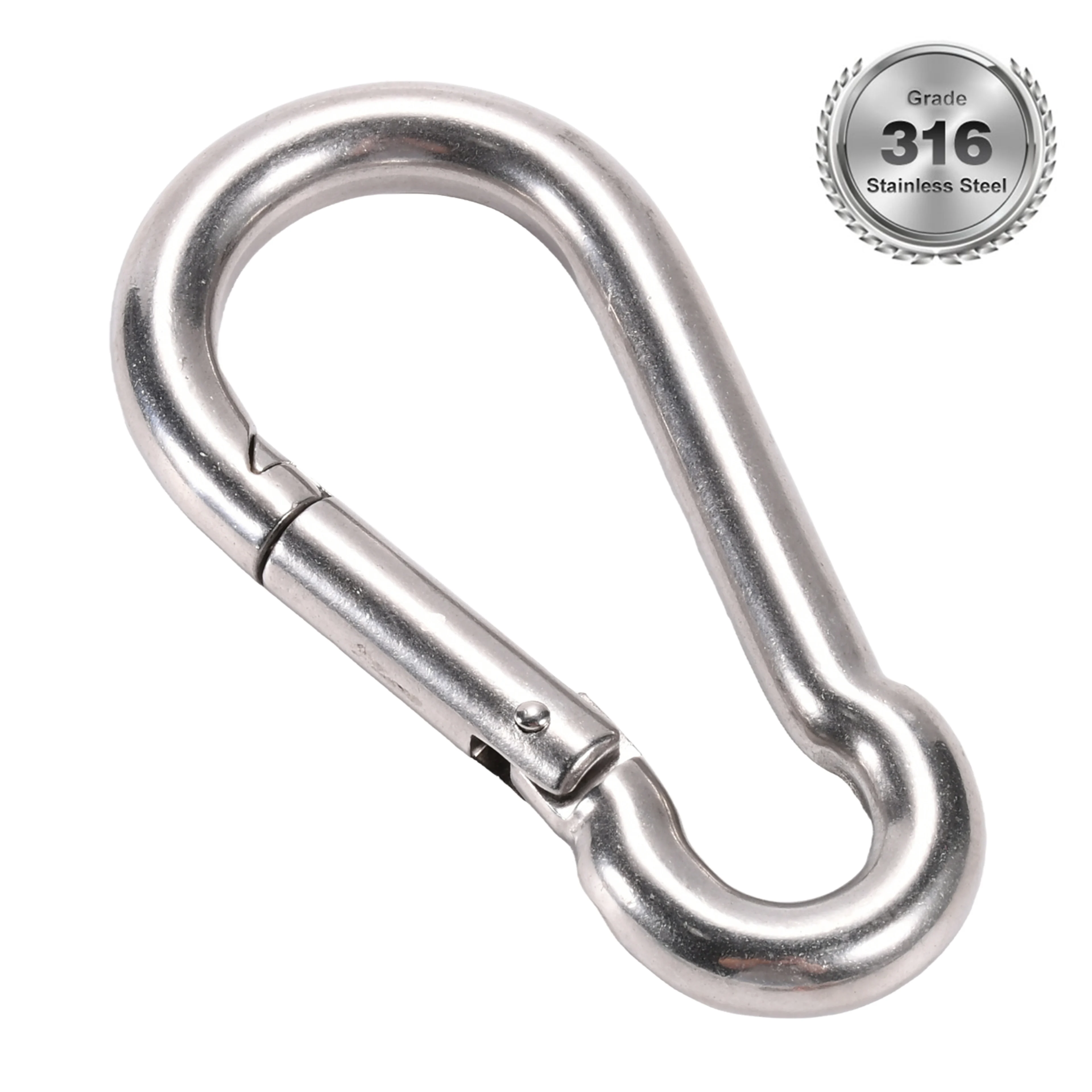 M10 Snap Hook Carabiner 316 Stainless Steel - 1050kg BS