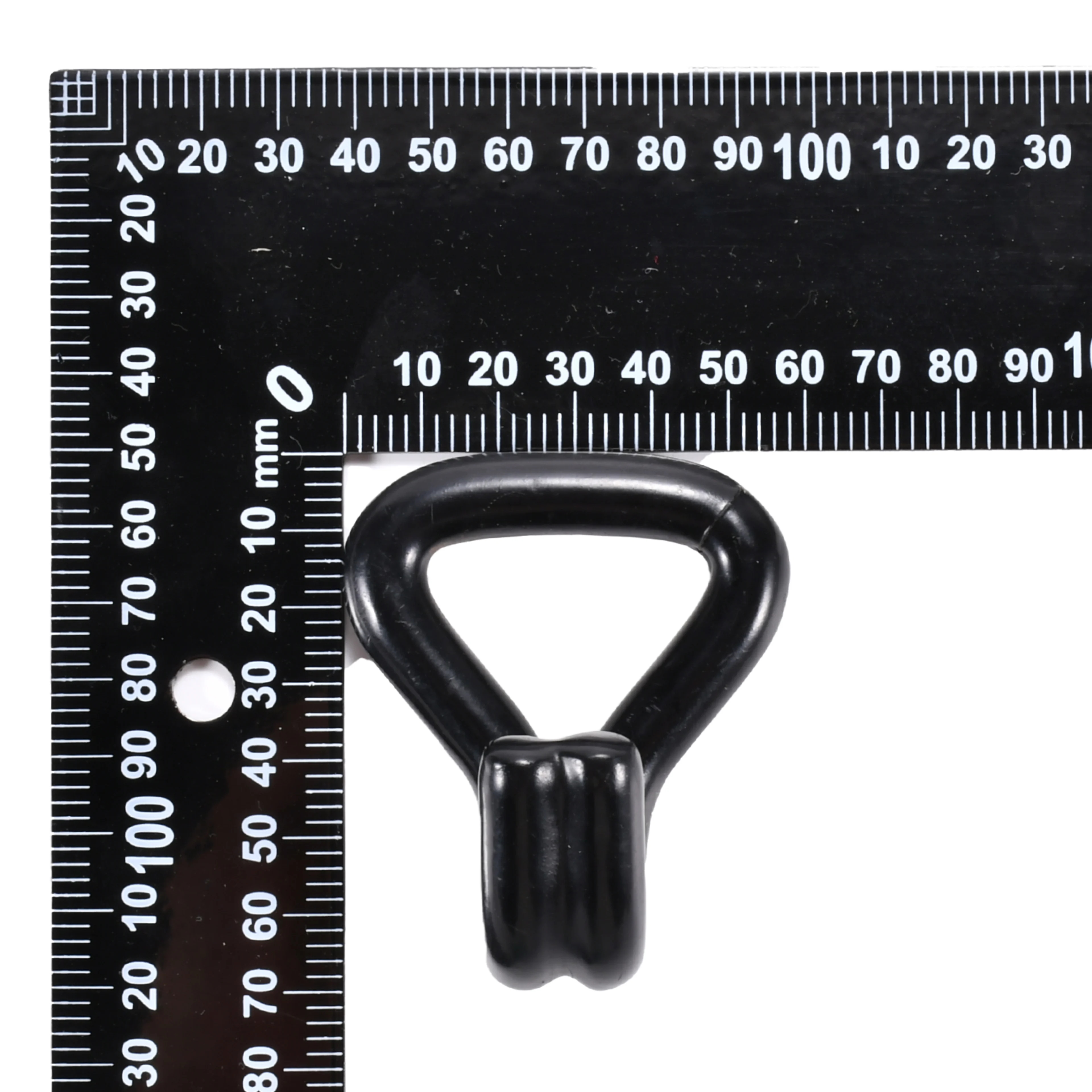 Gancho Doble J de 38mm pintado en negro - 2000 kg Resistencia