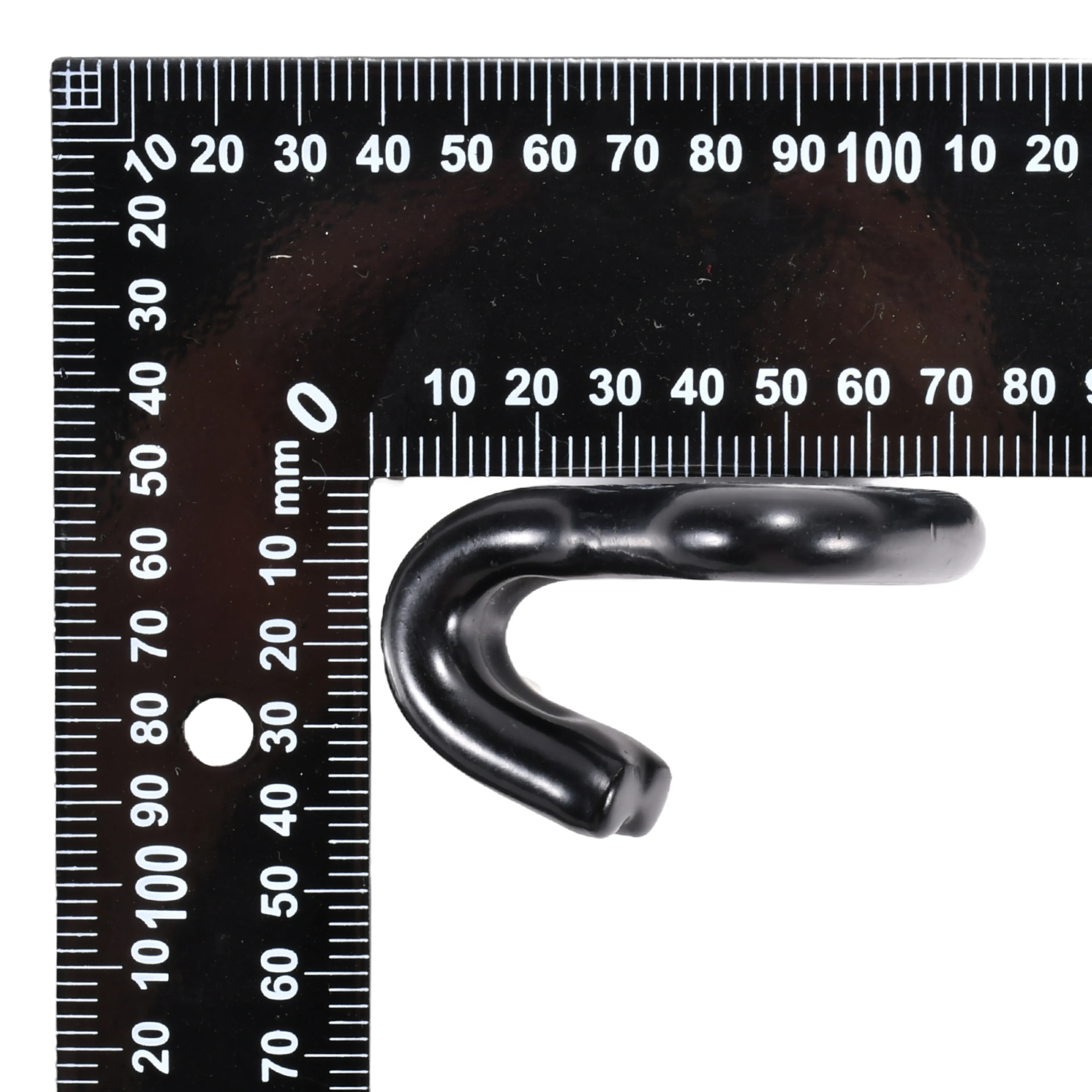 Gancho Doble J de 38mm pintado en negro - 2000 kg Resistencia