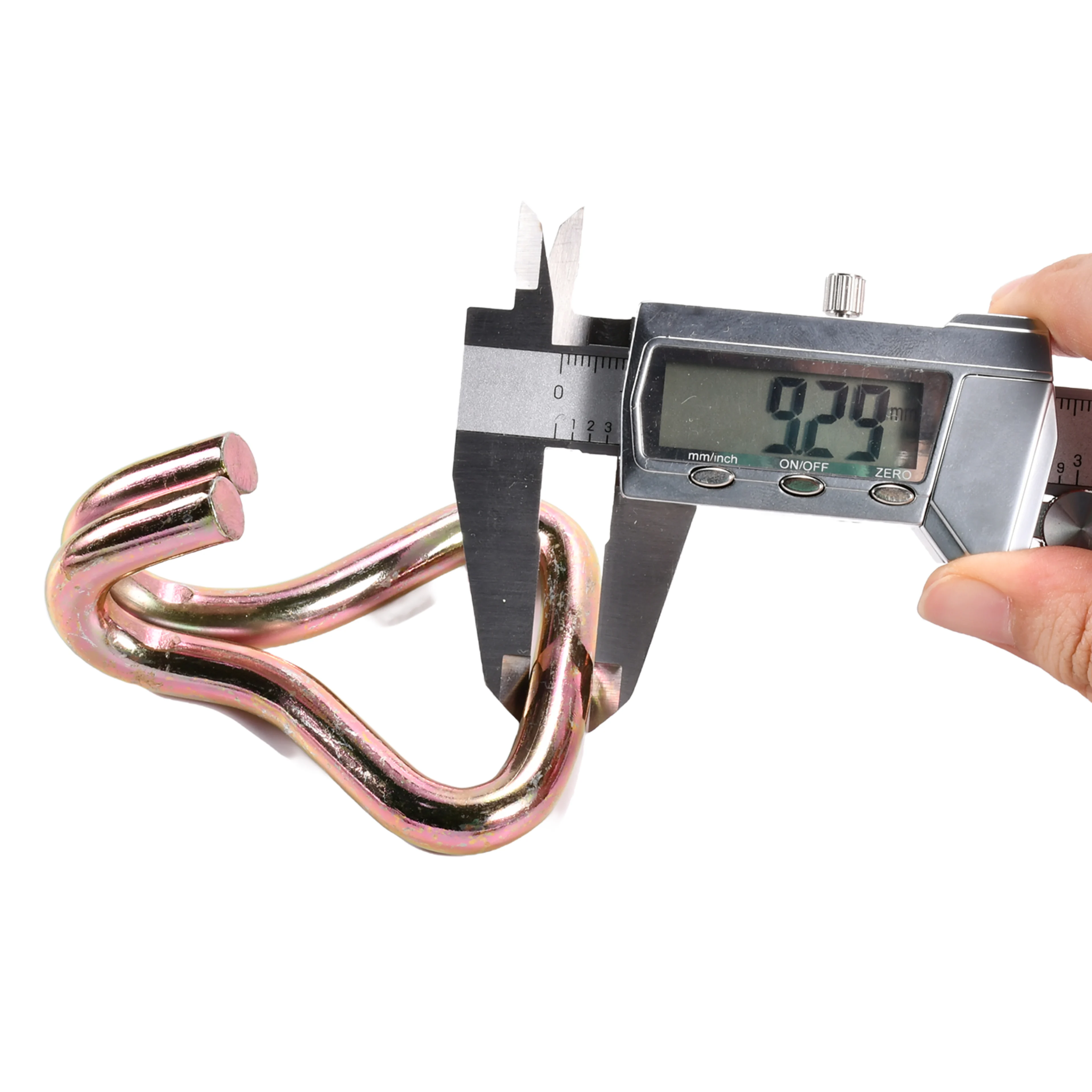 Gancho Doble J de 50mm galvanizado en amarillo - 3000 kg Resistencia