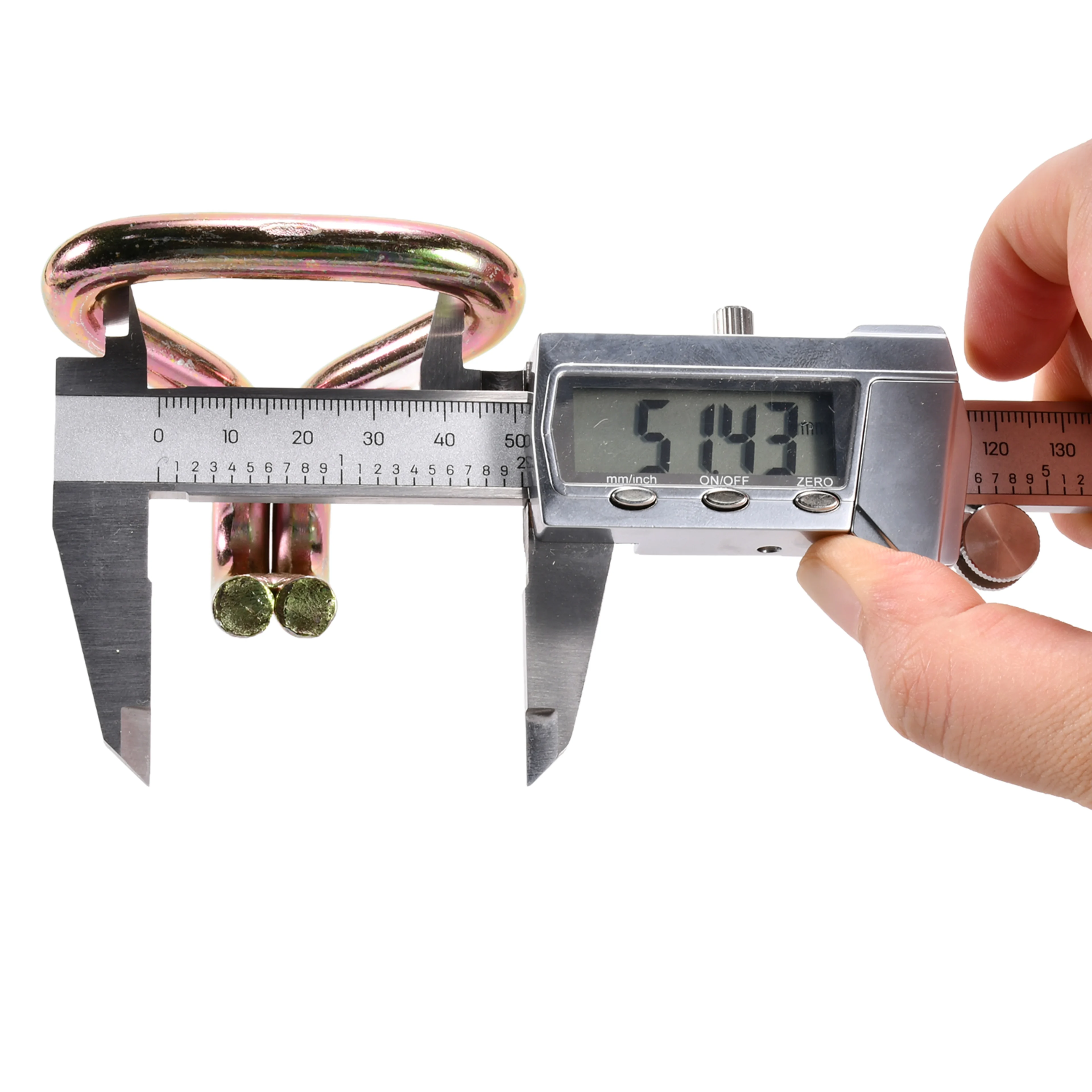 Gancho Doble J de 50mm galvanizado en amarillo - 3000 kg Resistencia