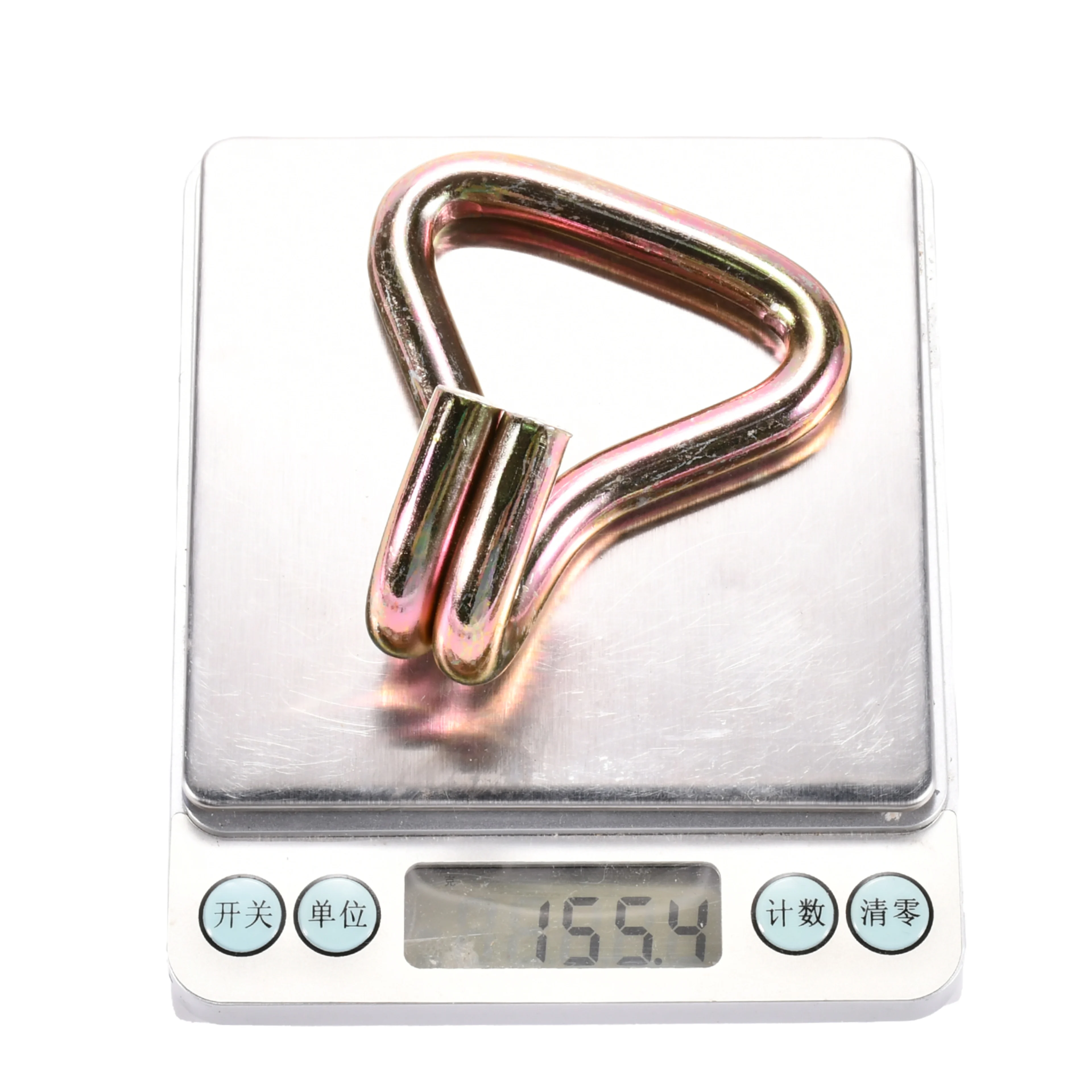 Gancho Doble J de 50mm galvanizado en amarillo - 3000 kg Resistencia