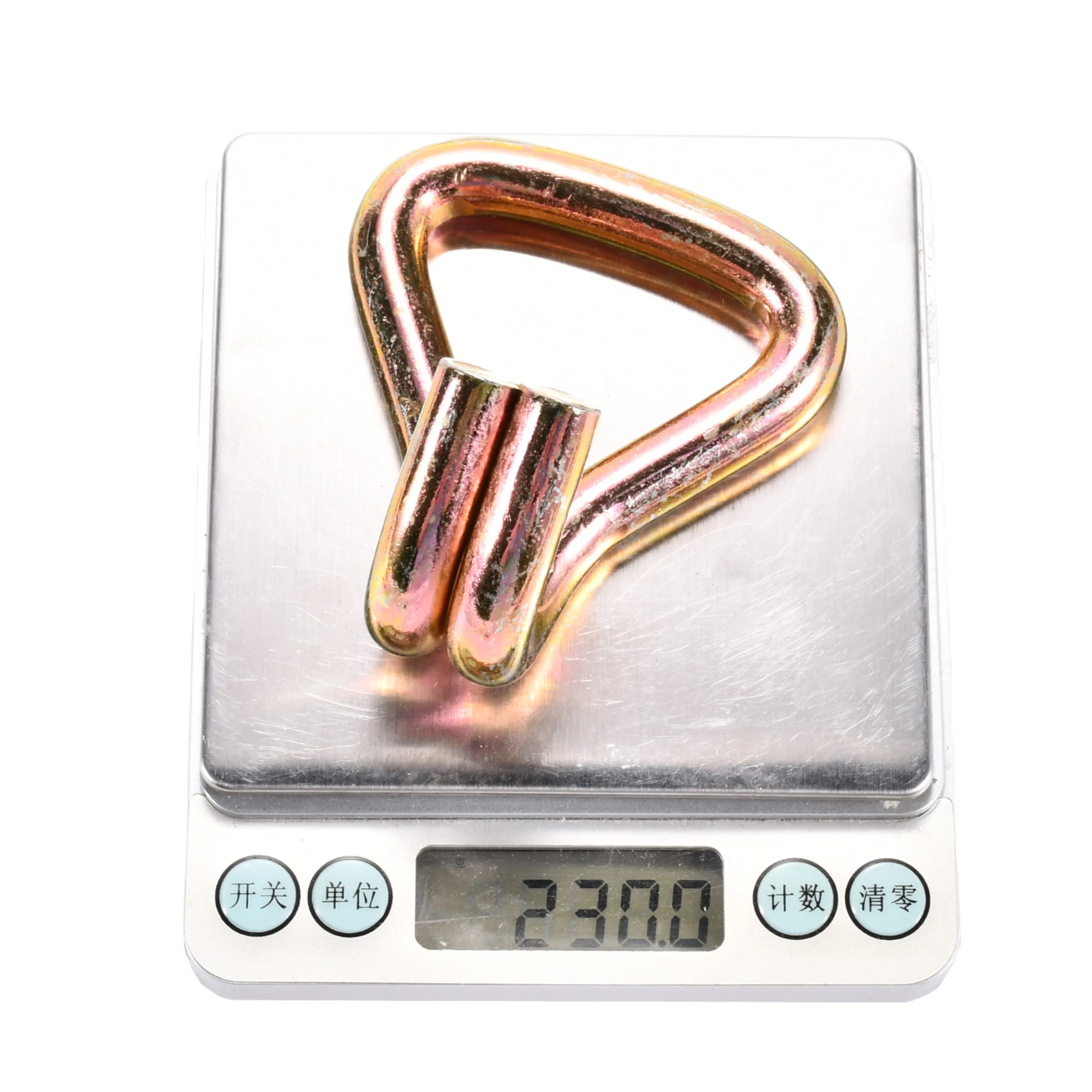 Gancho Doble J de 50mm de Alta Resistencia, galvanizado en amarillo - 5000 kg Resistencia