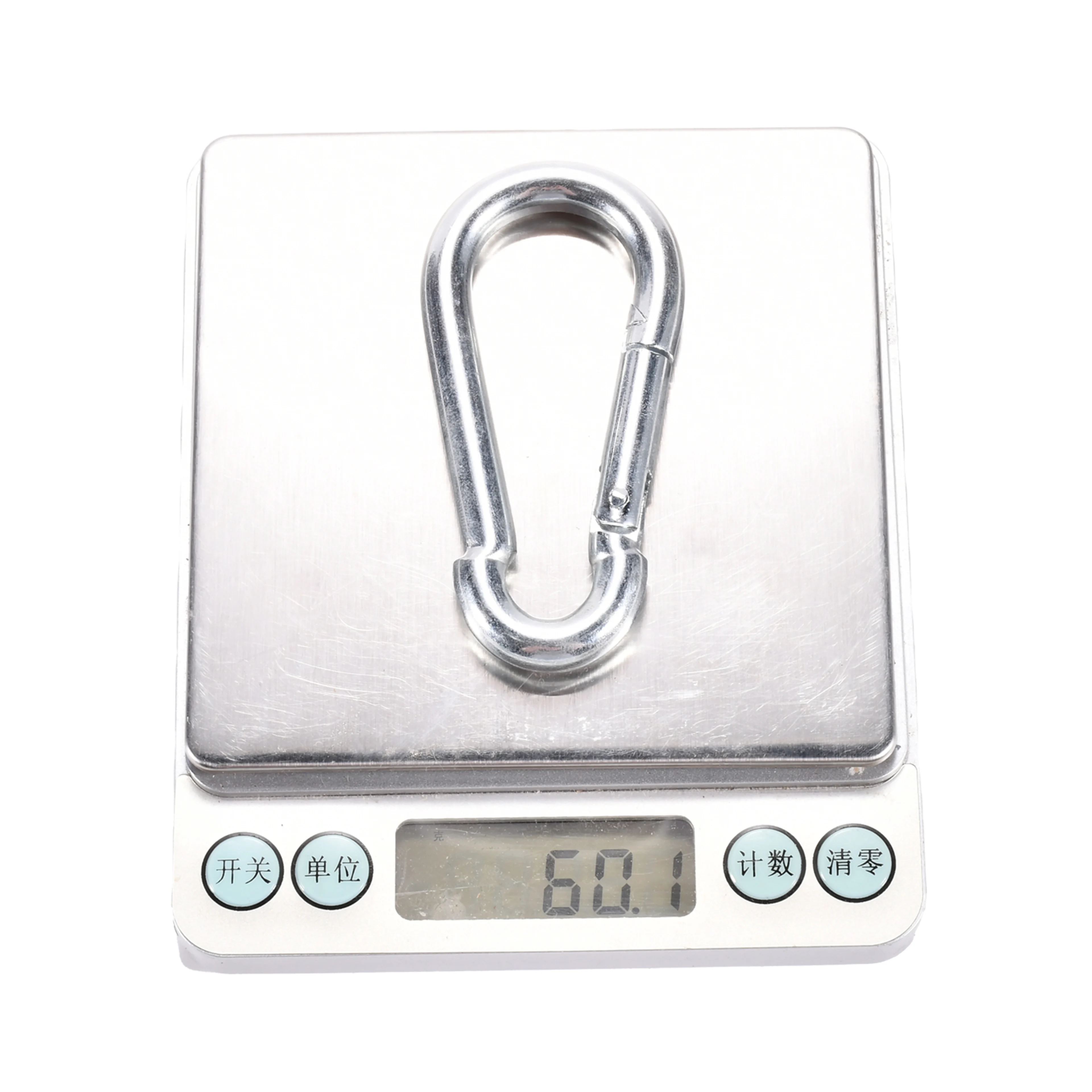 M8 Zinc-Plated Snap Hook Carabiner - 1200 lbs. BS