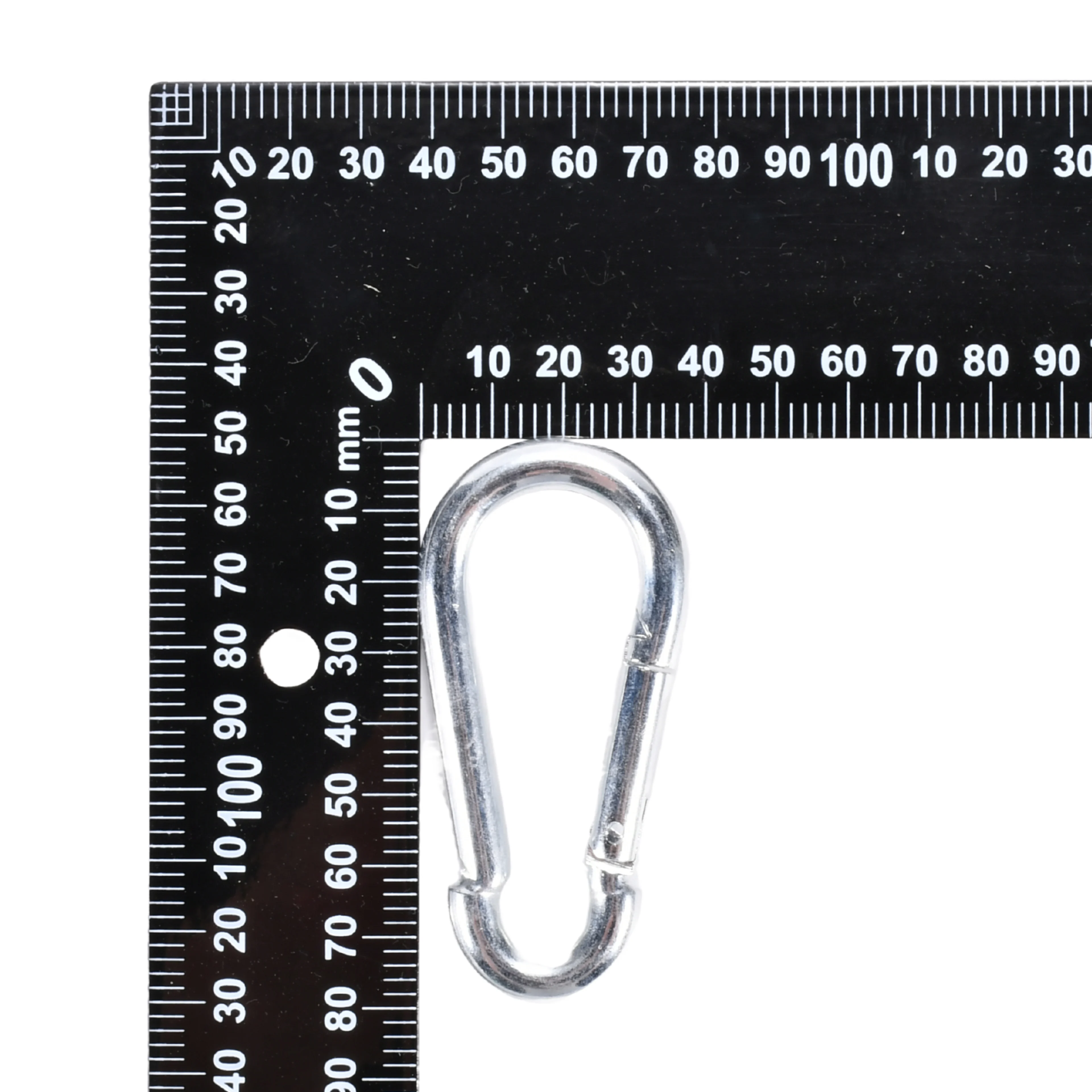 M8 Zinc-Plated Snap Hook Carabiner - 1200 lbs. BS