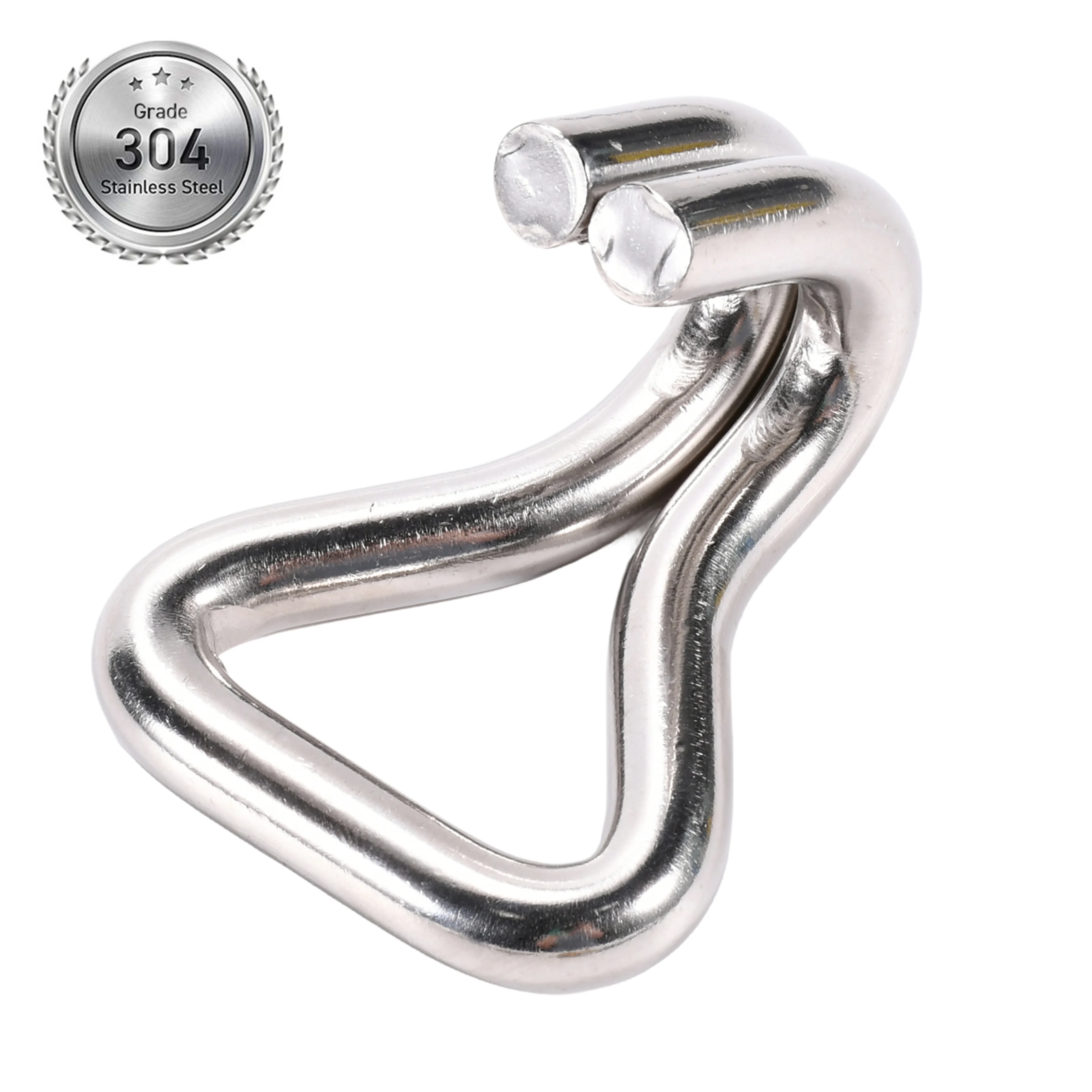 38mm 304 Stainless Steel Double J Hook - 2000kg BS