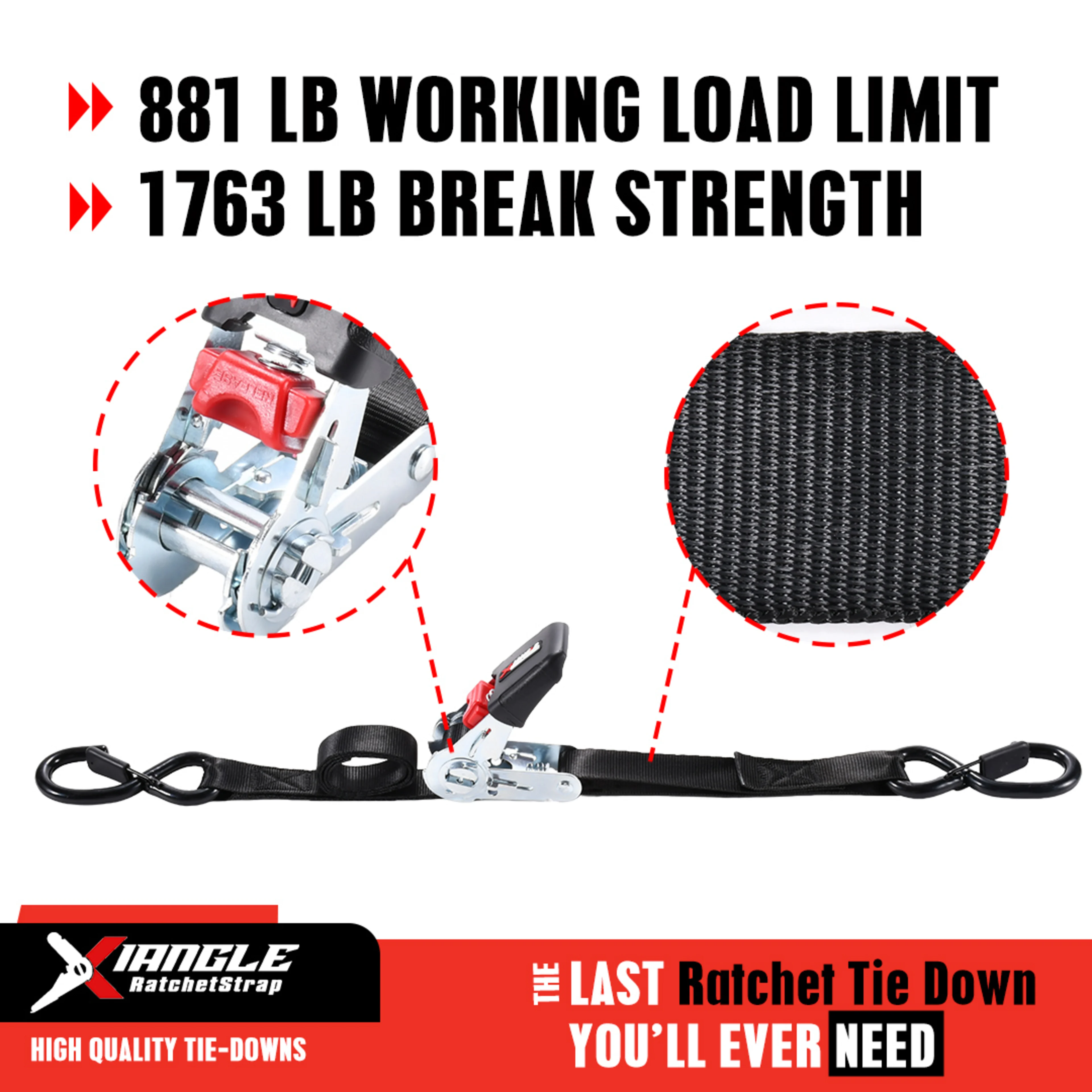 Correa de trinquete 25mm con Mango de Goma y Logotipo de Cuero & Ganchos S