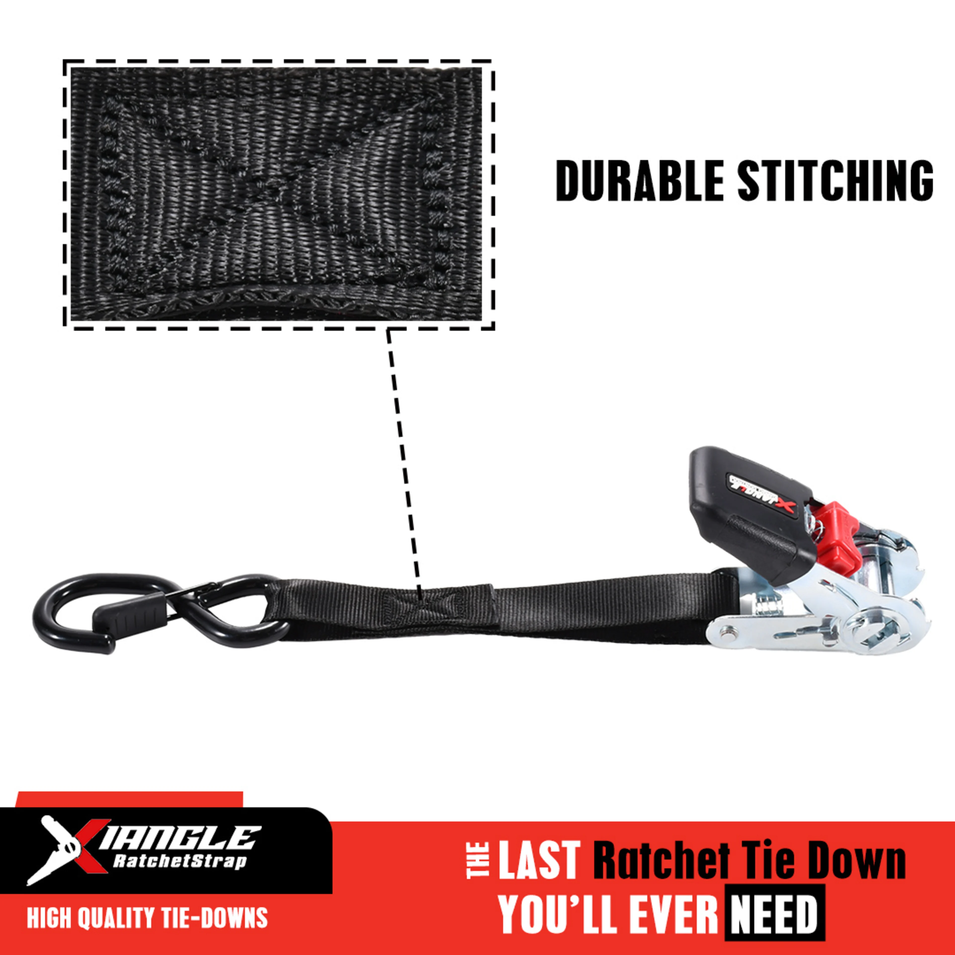 Correa de trinquete 25mm con Mango de Goma y Logotipo de Cuero & Ganchos S