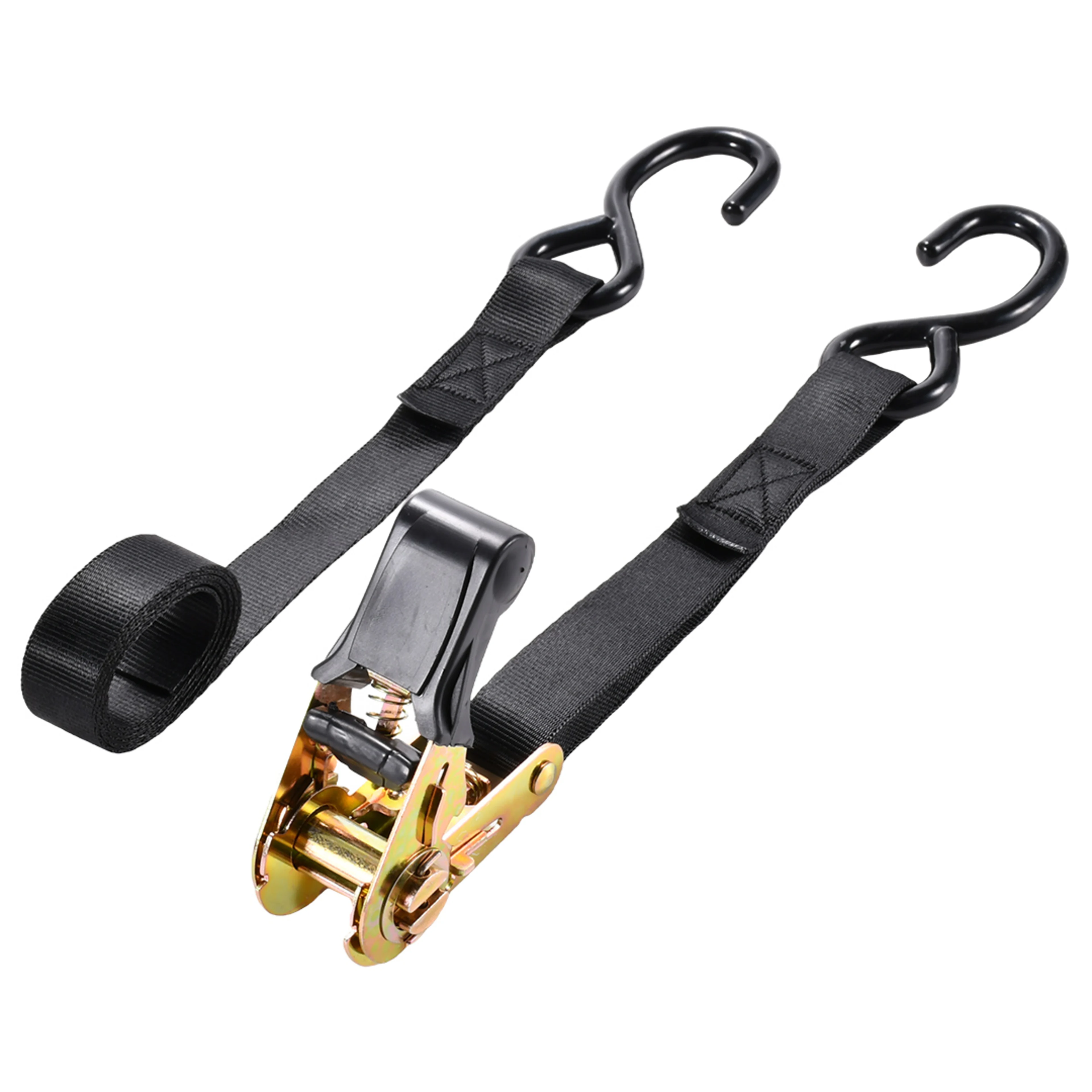 25mm Rubber Handle Ratchet Strap with S-Hooks - 800kg BS