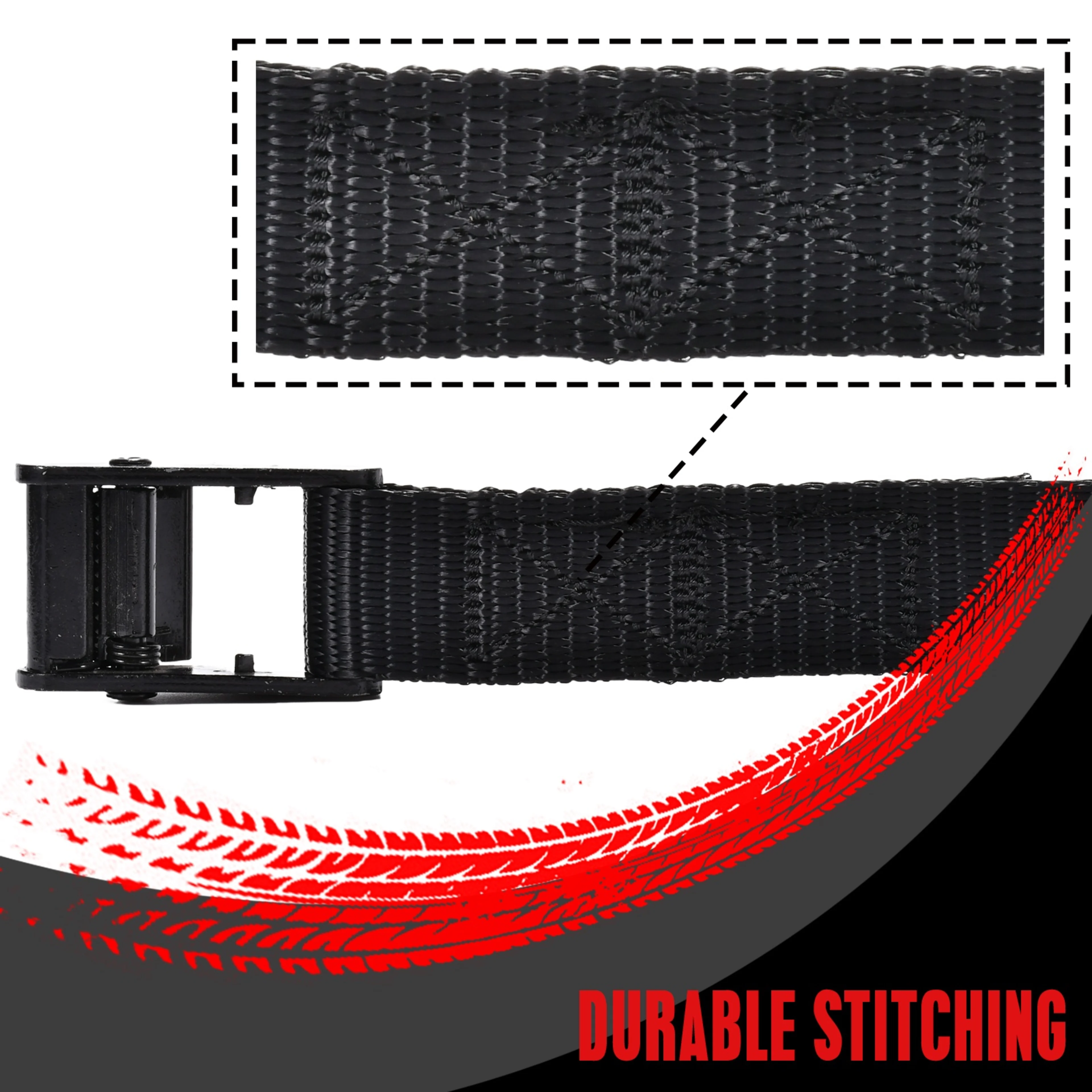 1" Black Plated Round Head Cam Buckle Endless Tie Down Strap - 770 lbs. BS