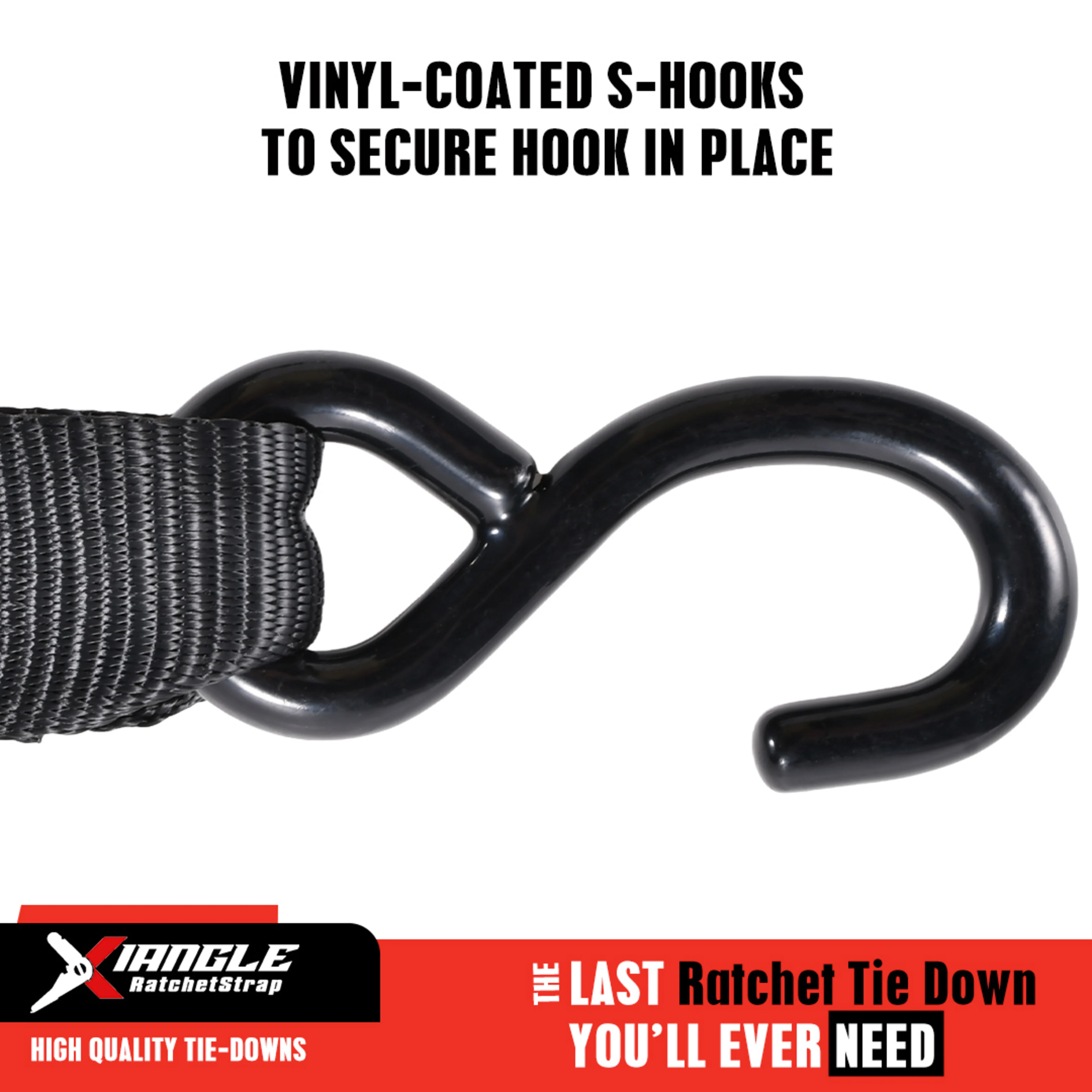 Correa de trinquete de 38mm Alta Resistencia con mango de goma y ganchos S - 2000 kg Resistencia