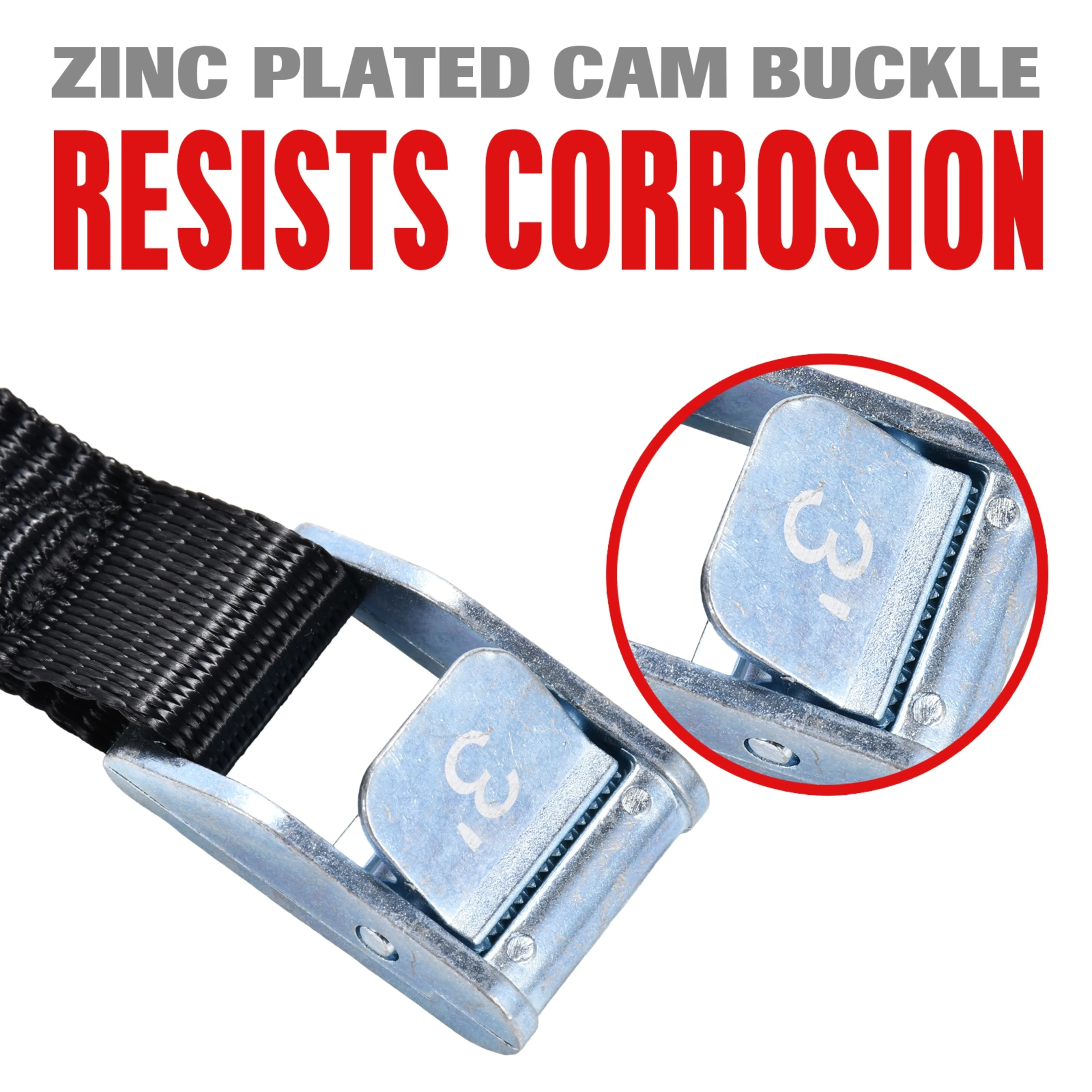 1" Cinch Style Cam Buckle Endless Tie Down Strap - 1102 lbs. BS