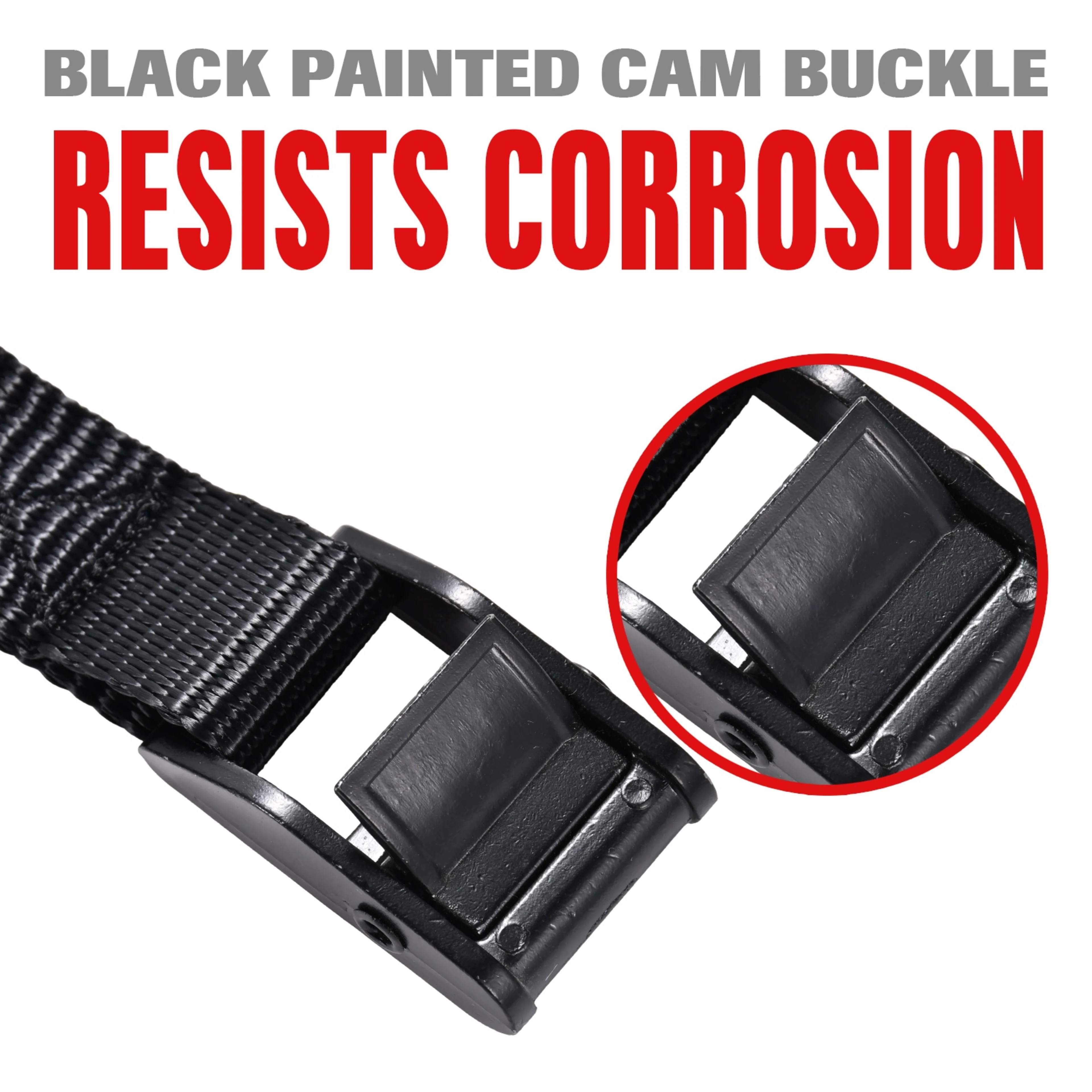 Cinta de Amarre sin Fin 25mm, Hebilla Negra - LC 500 daN