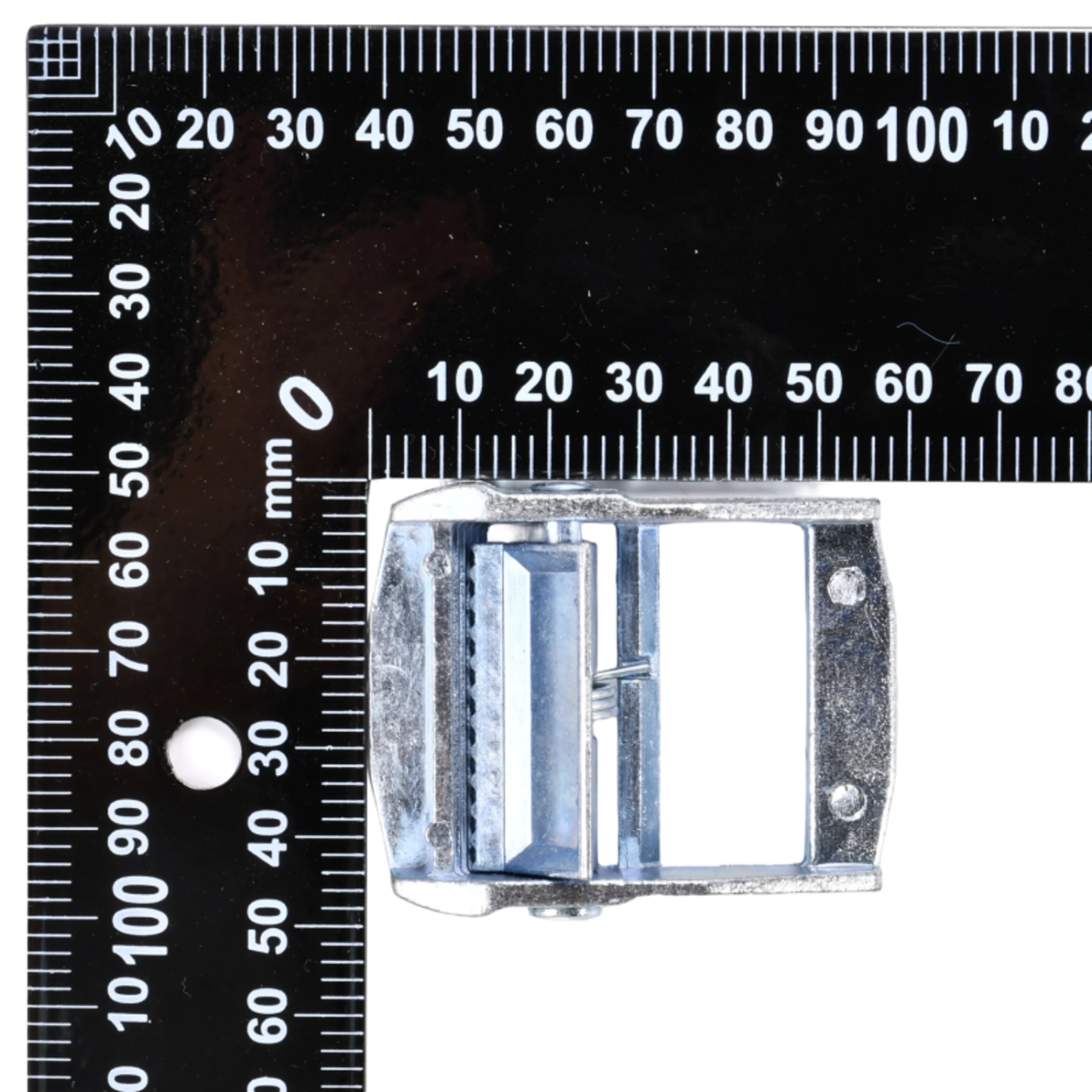 38mm White Zinc Cam Buckle - 600kg Breaking Strength