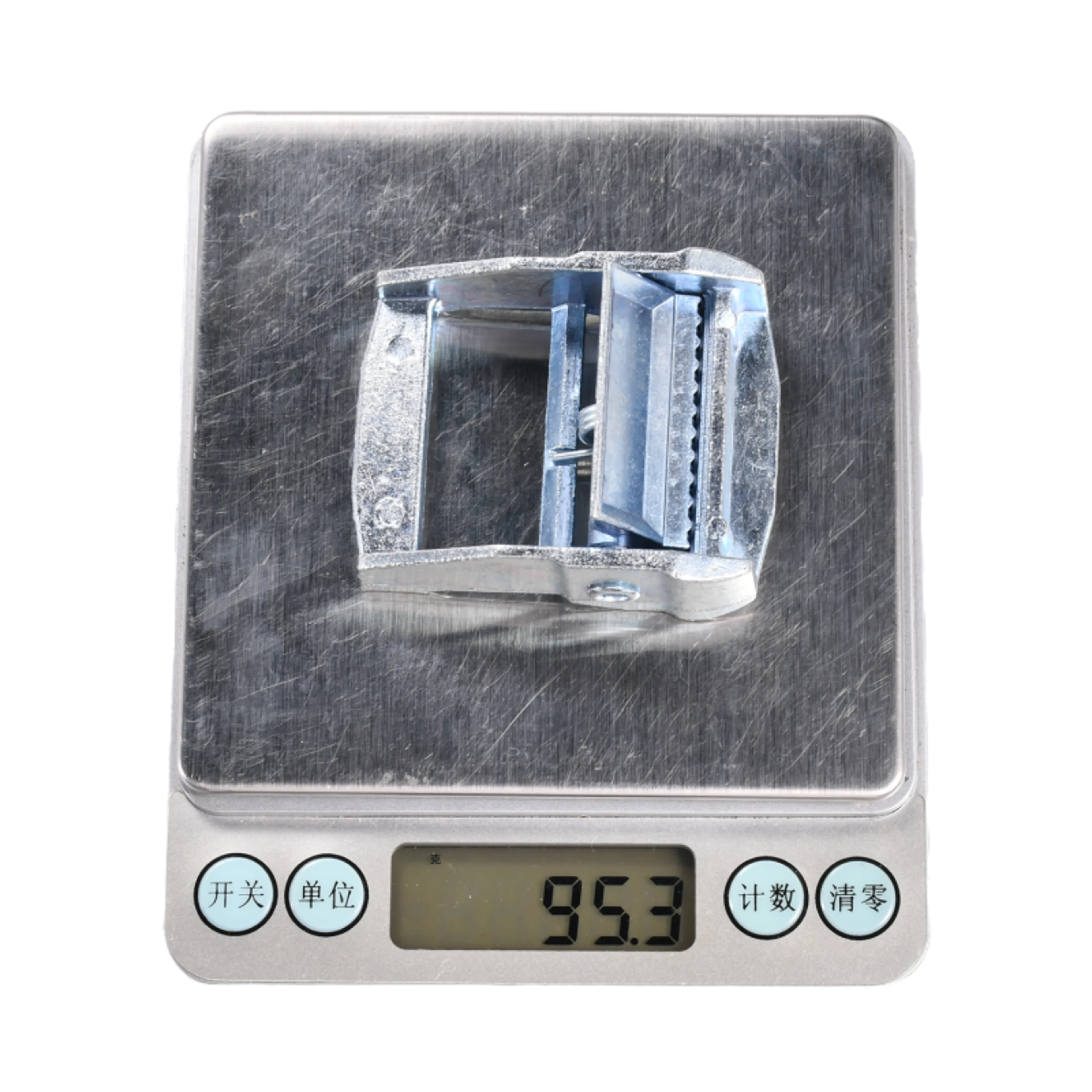 38mm White Zinc Cam Buckle - 600kg Breaking Strength