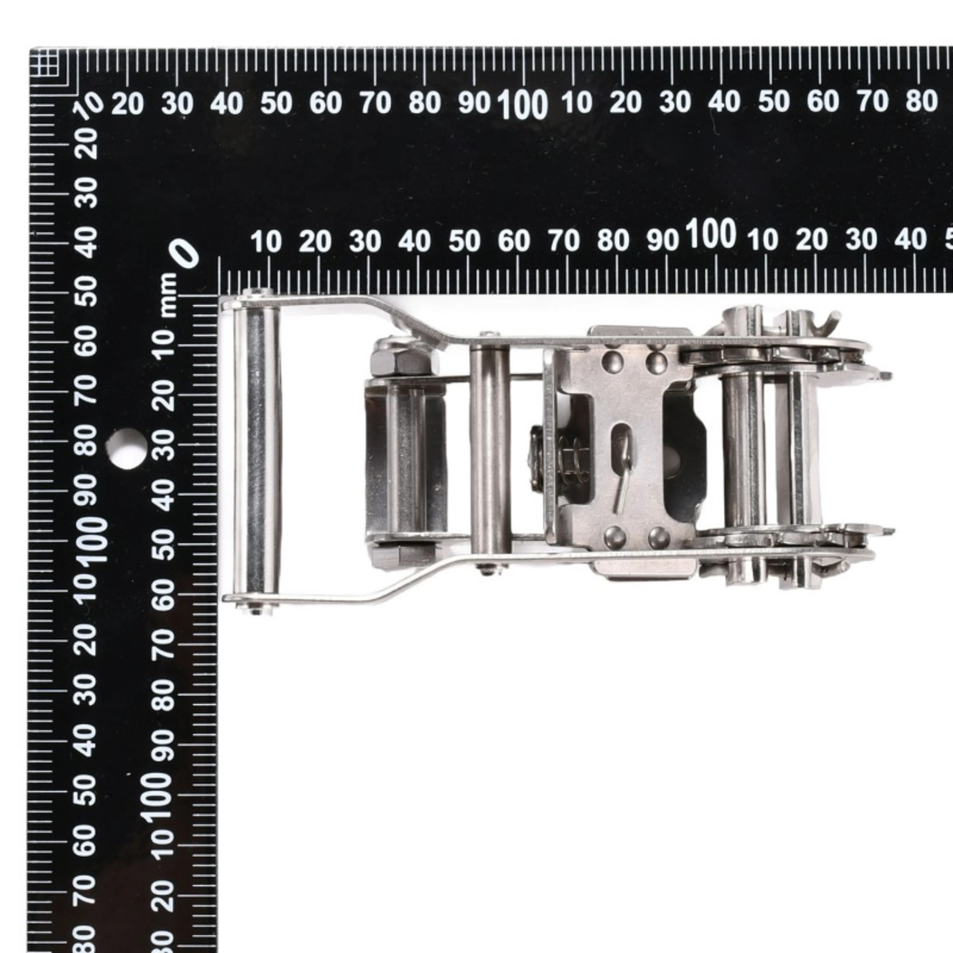 27mm Ratsche aus Edelstahl 304 mit kurzem breitem Griff - 1200 kg Bruchlast