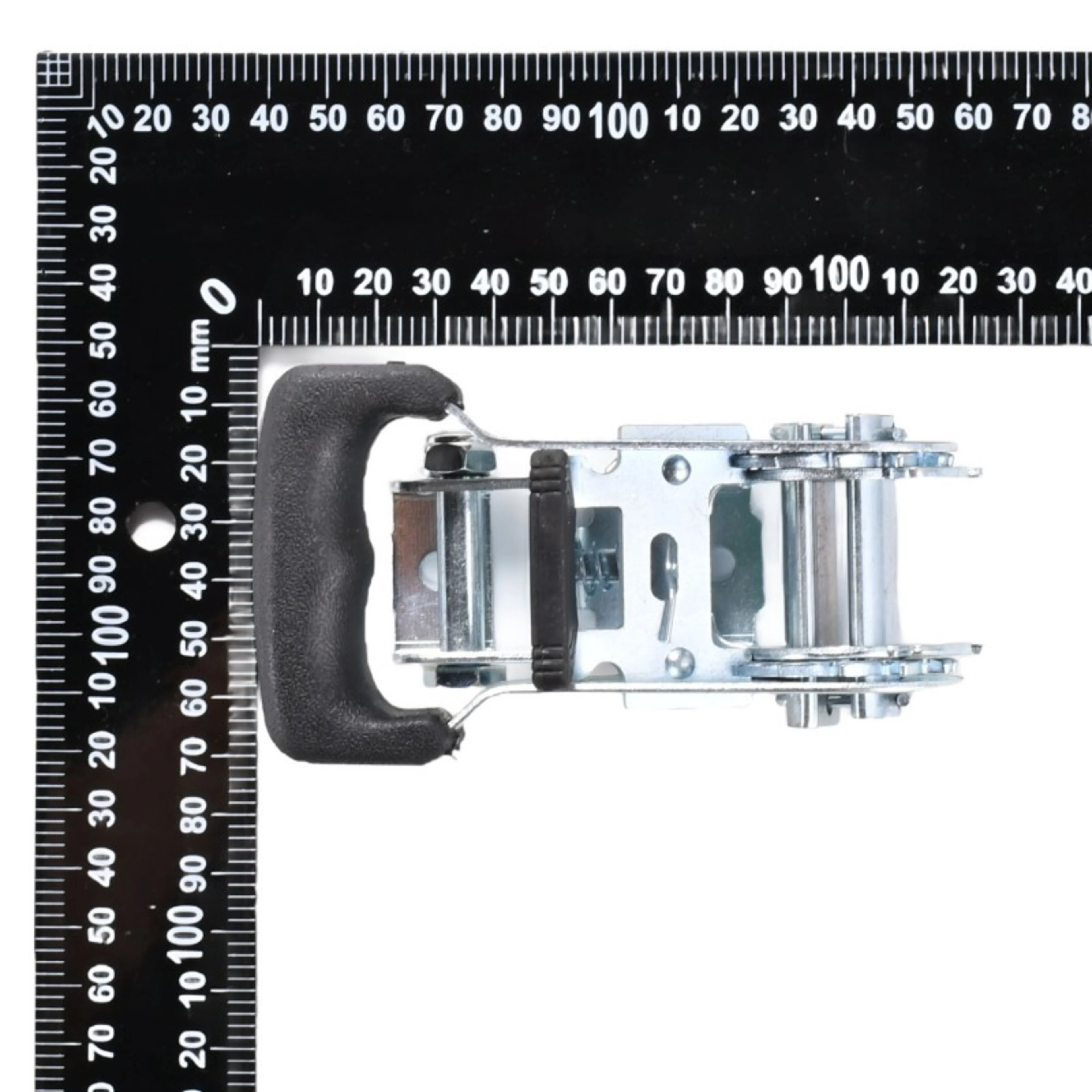 27mm Ratsche mit weiß verzinktem Gummigriff - 1500 kg Bruchlast