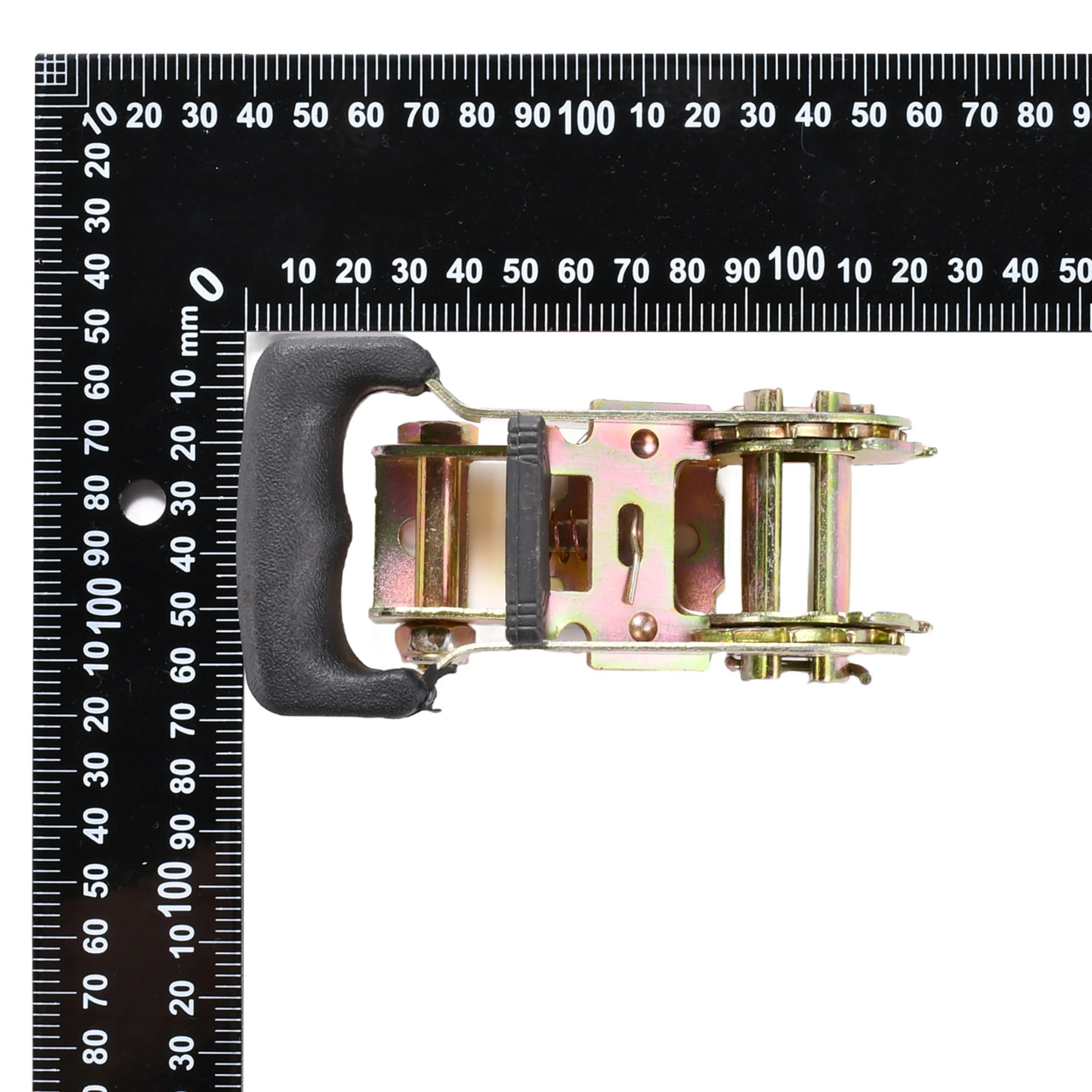 1-1/16" Yellow Zinc Chromate Rubber Handle Ratchet Buckle - 3306 lbs. BS