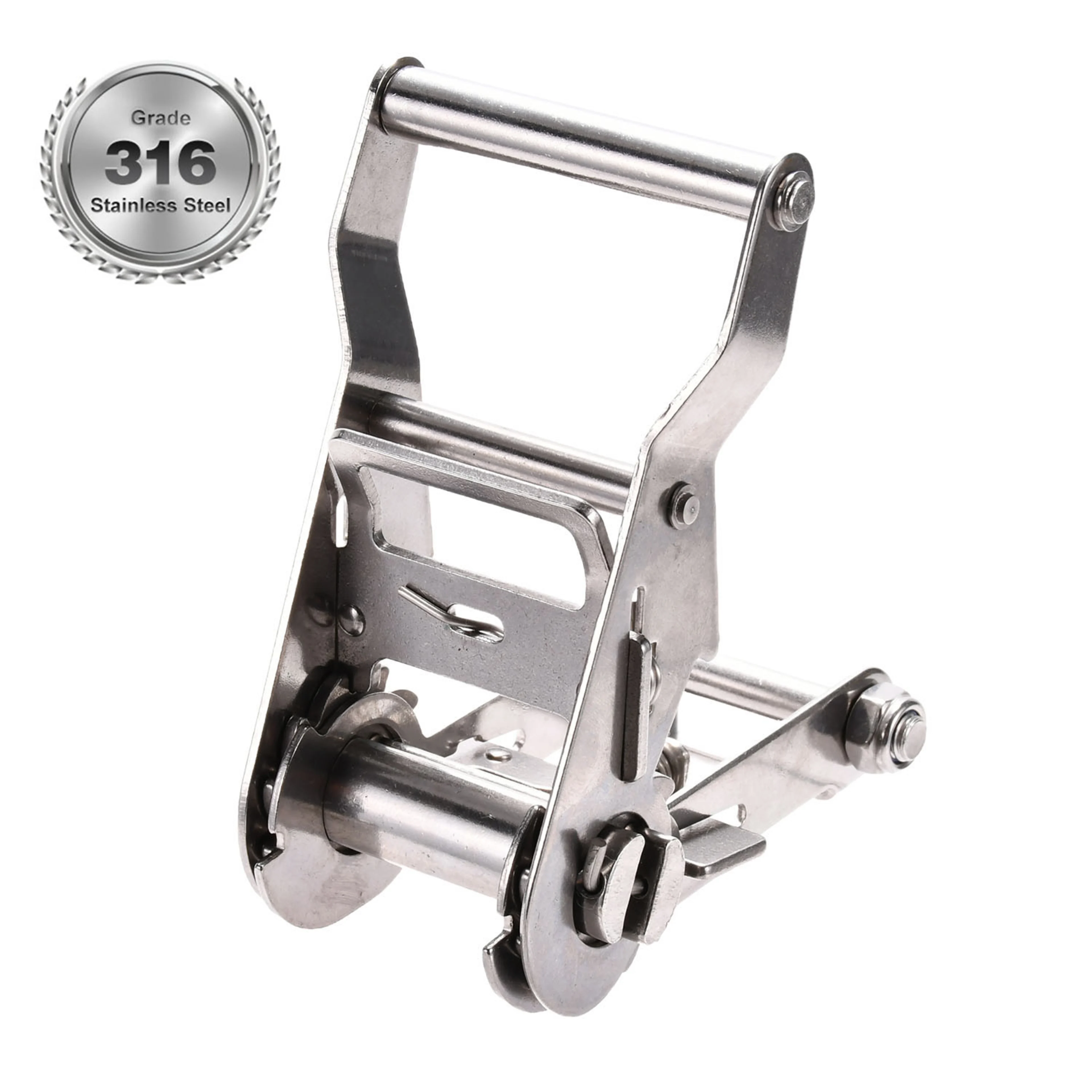 38mm 316 Stainless Steel Short Wide Handle Ratchet Buckle - 2000kg BS