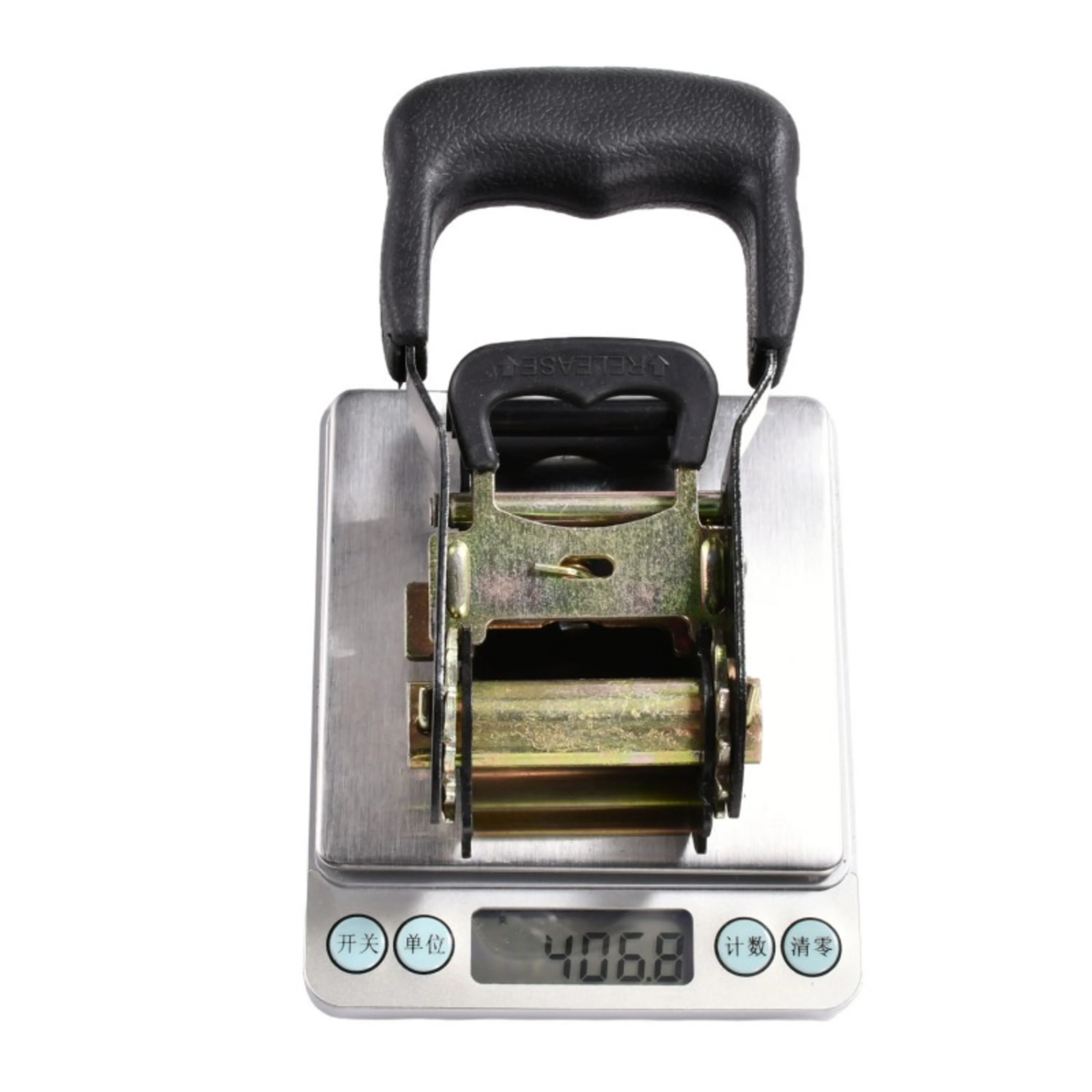 38mm Ratsche mit schwarzem Gummigriff, beschichtet - 2000 kg Bruchlast
