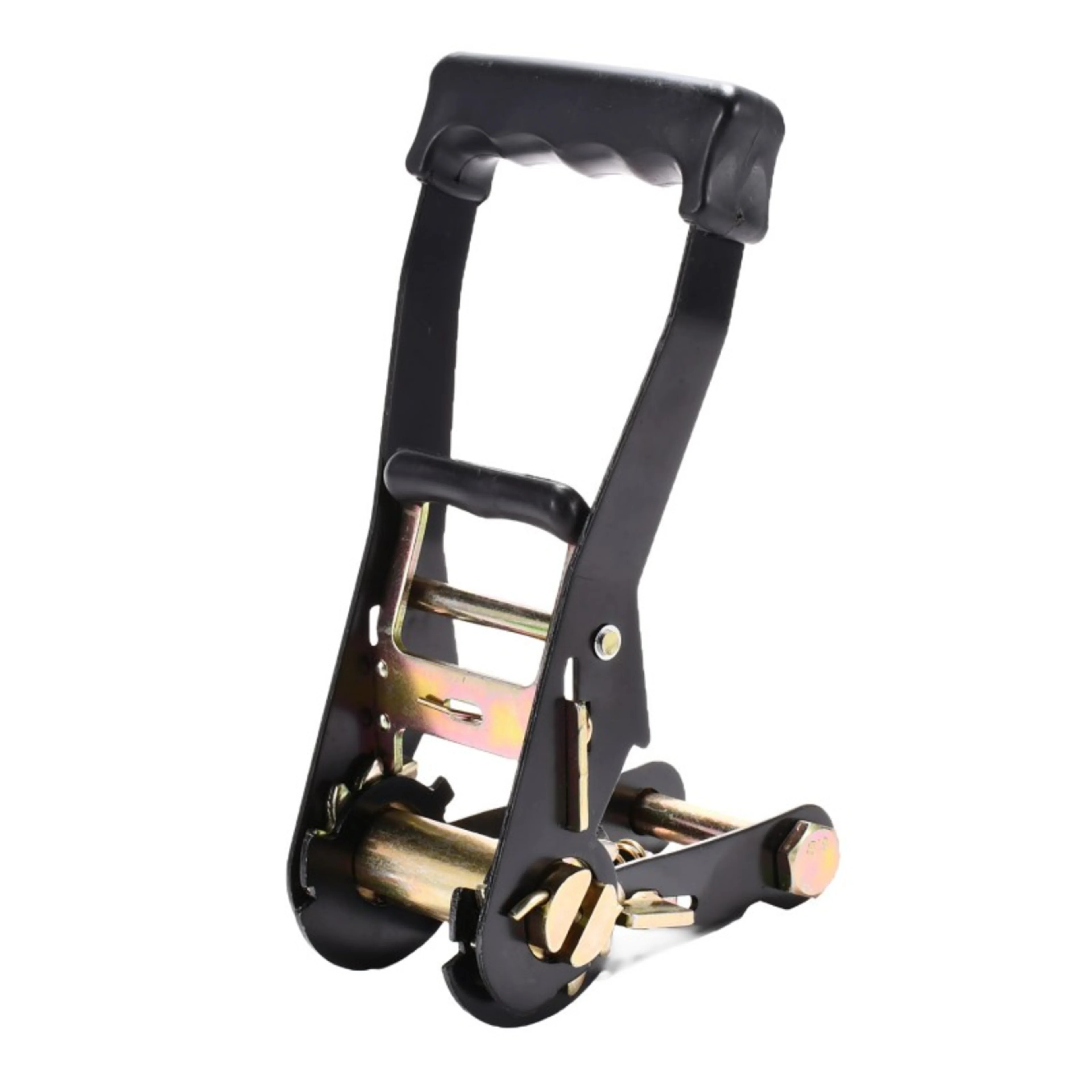 50mm Rubber Coated Handle Black E-Coating Ratchet Buckle - 5000kg BS