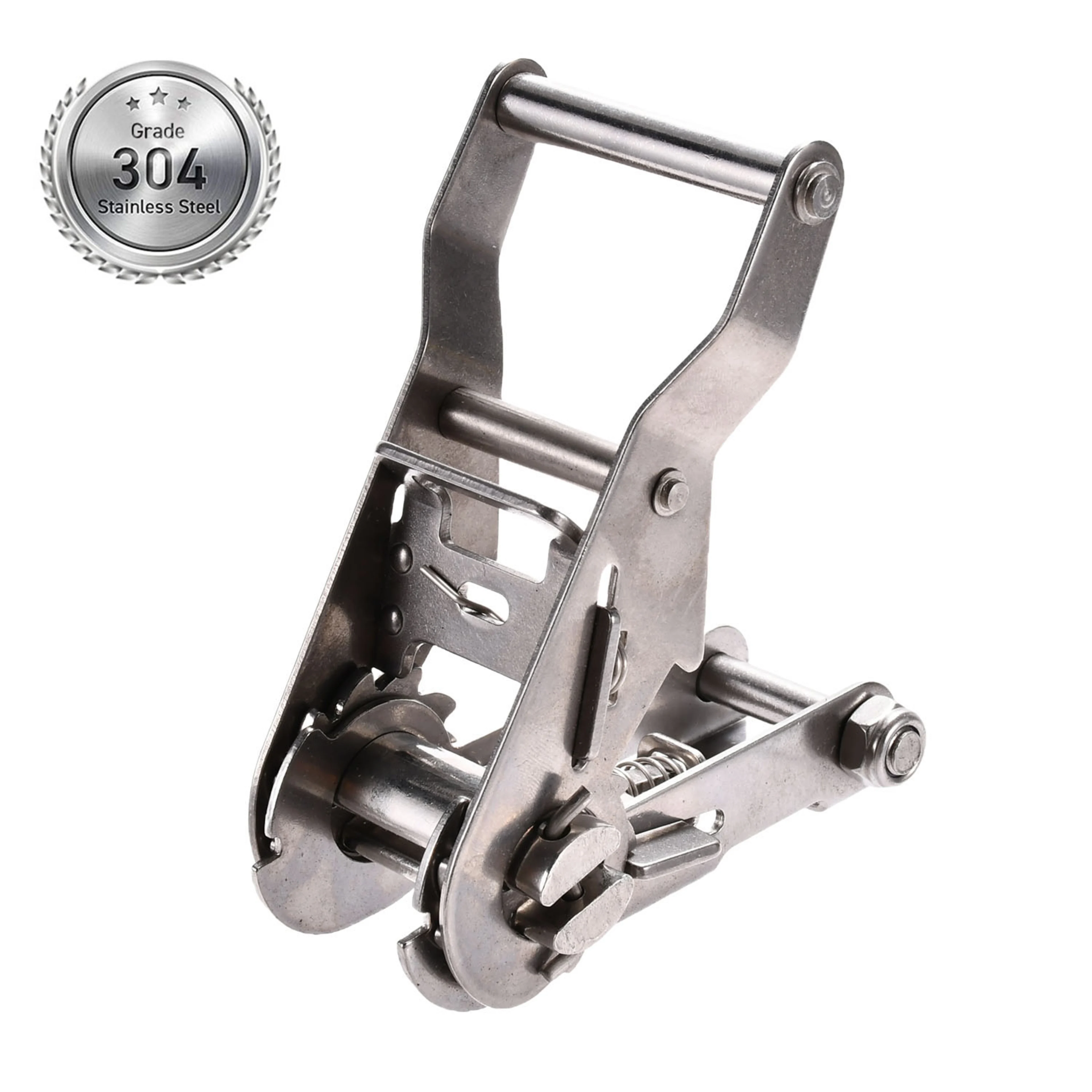 27mm 304 Stainless Steel Short Wide Handle Ratchet Buckle - 1200kg BS