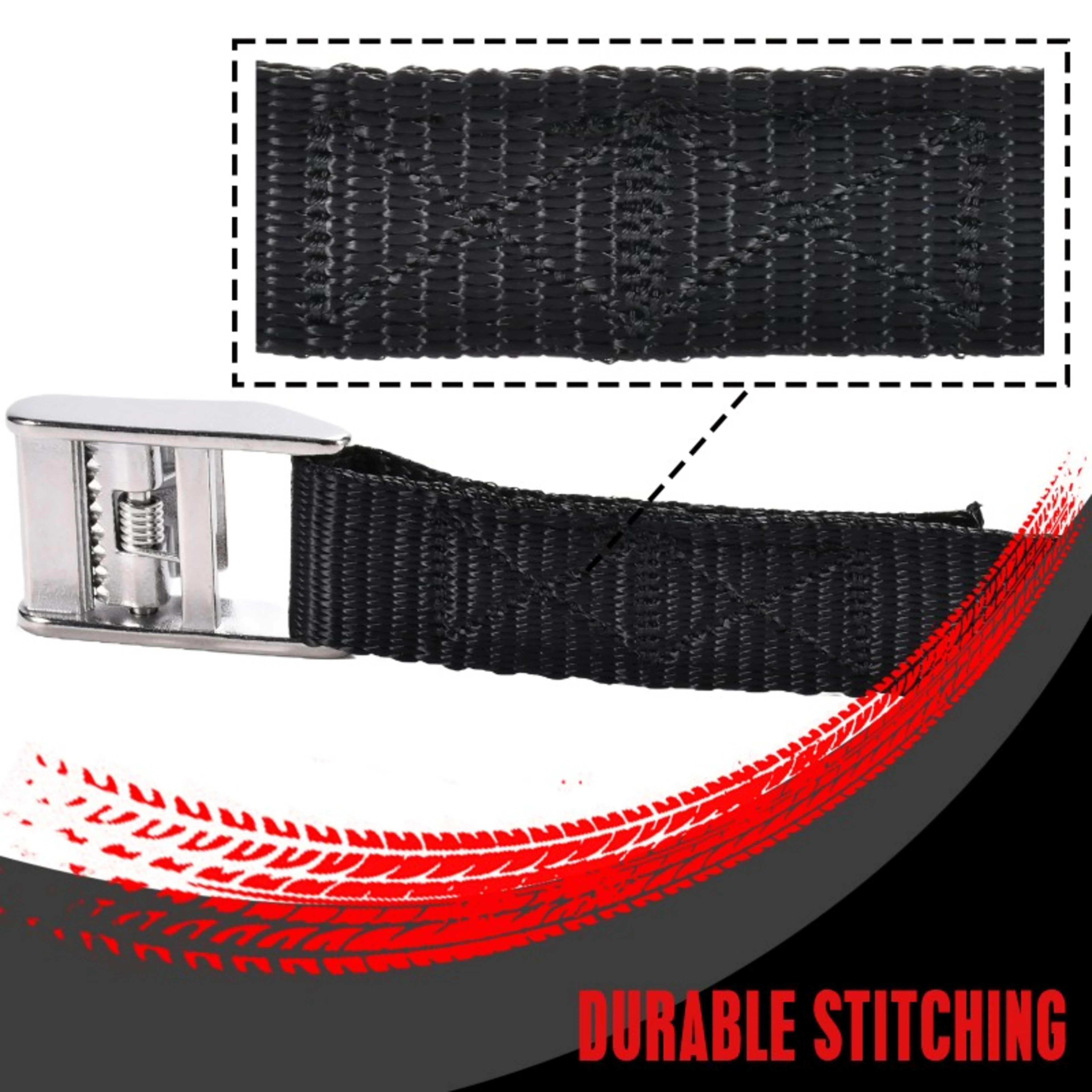 Cincha de amarre sin fin 38mm con hebilla de leva de acero inoxidable 304 - LC 700 daN