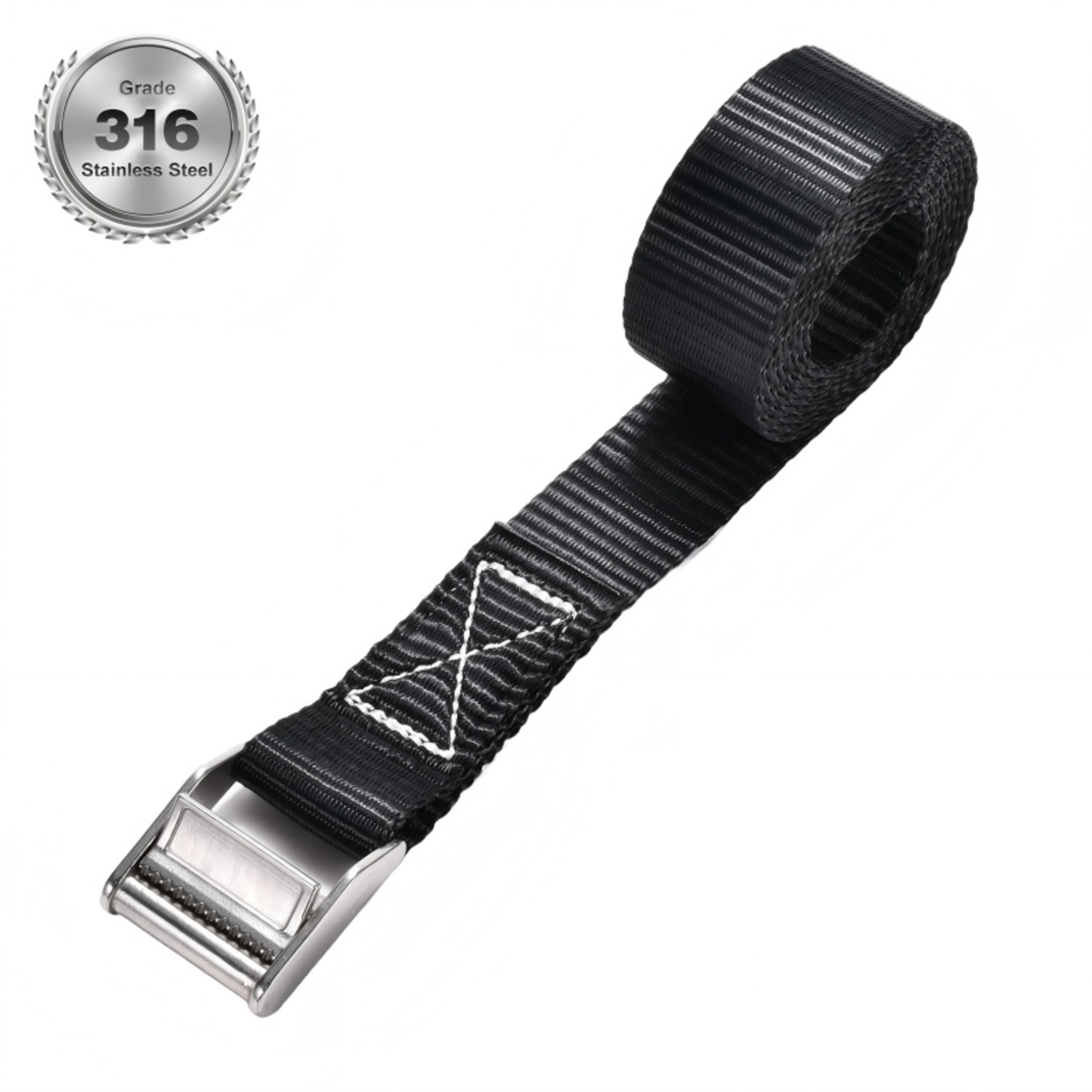 38mm 316 Stainless Steel Cam Buckle Tie Down Strap - 700kg LC