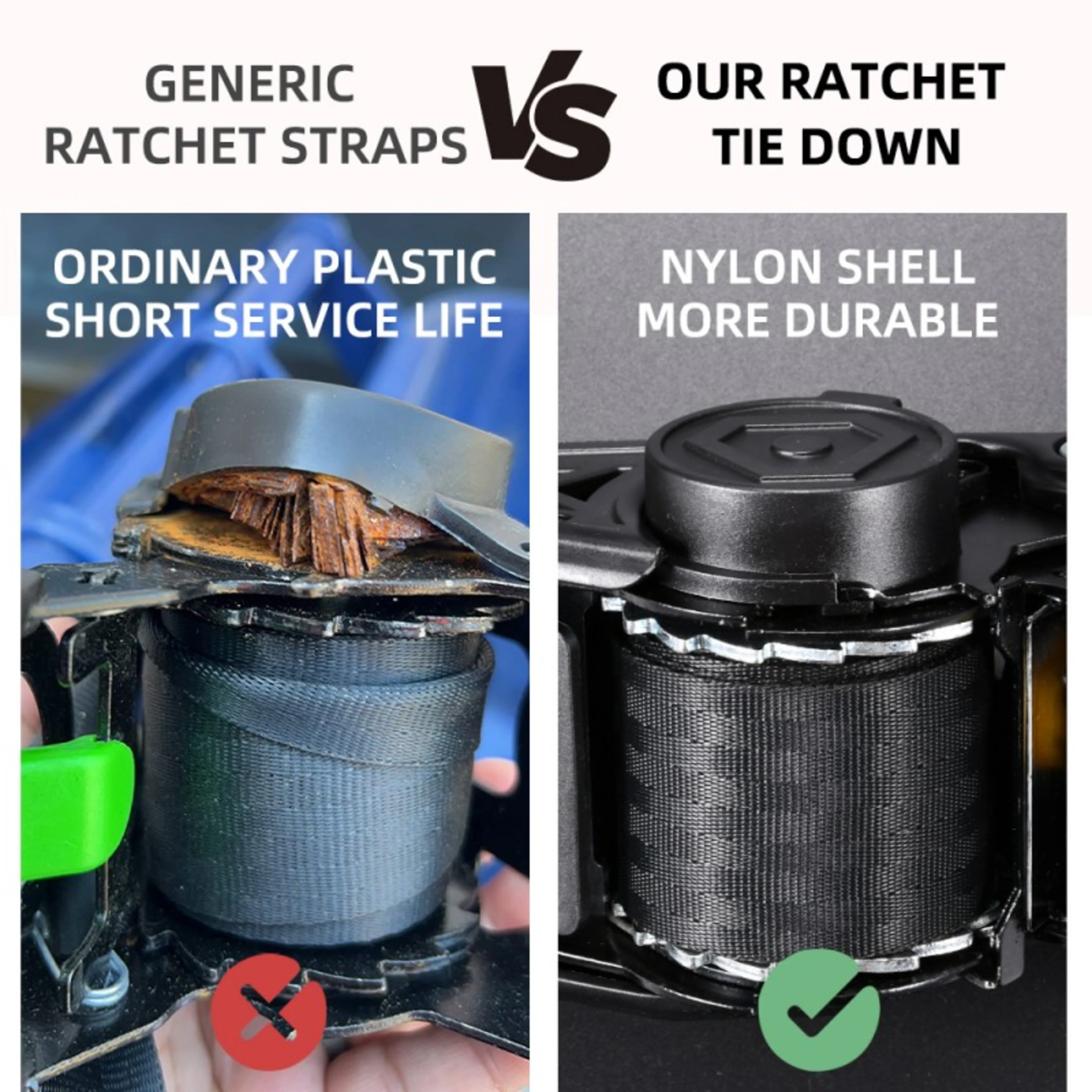 50mm x 3m Hochleistungs-Automatik-Zurrgurt mit Schwanenhaken - 1500kg