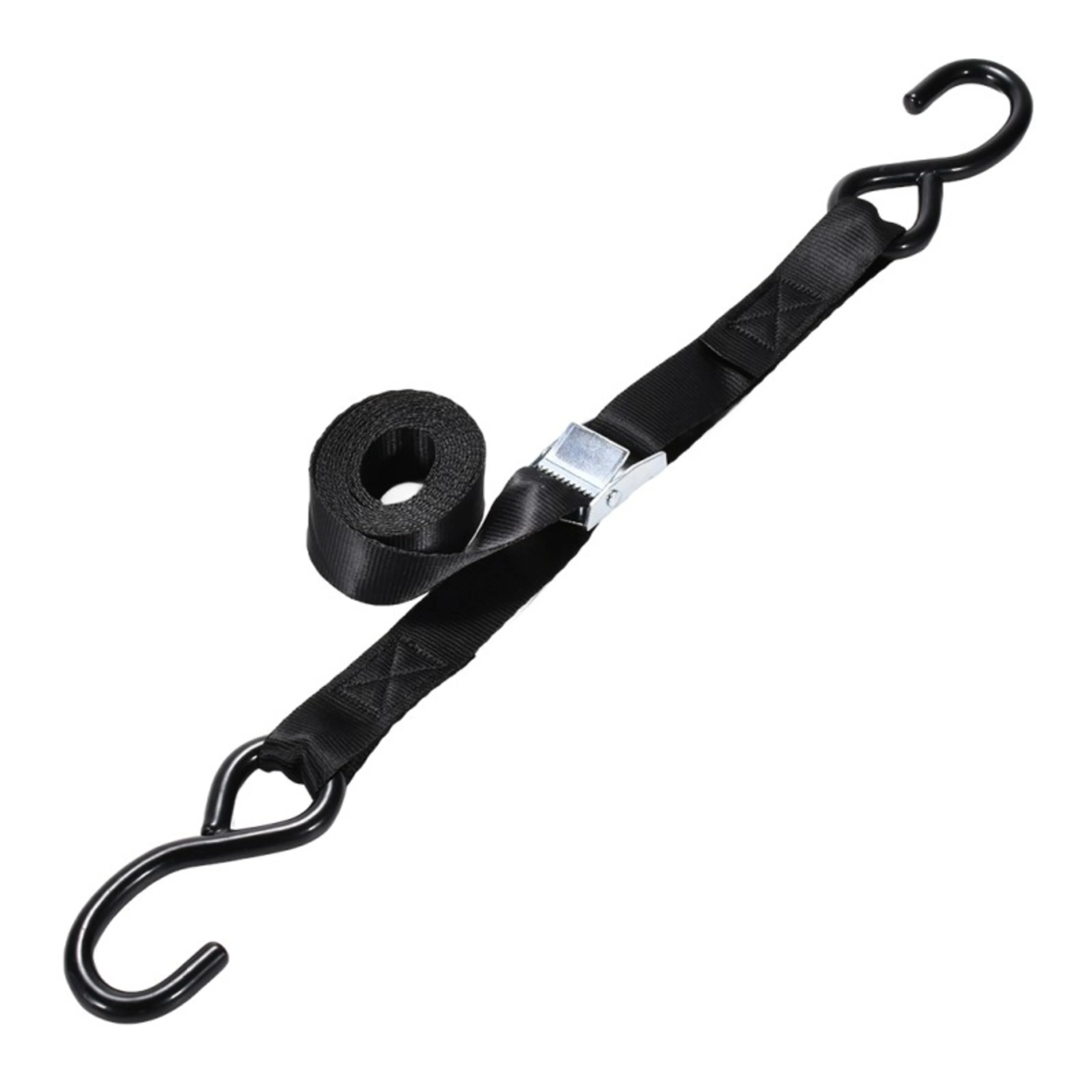 25mm White Zinc Cam Buckle Strap with S-Hook - 250kg BS