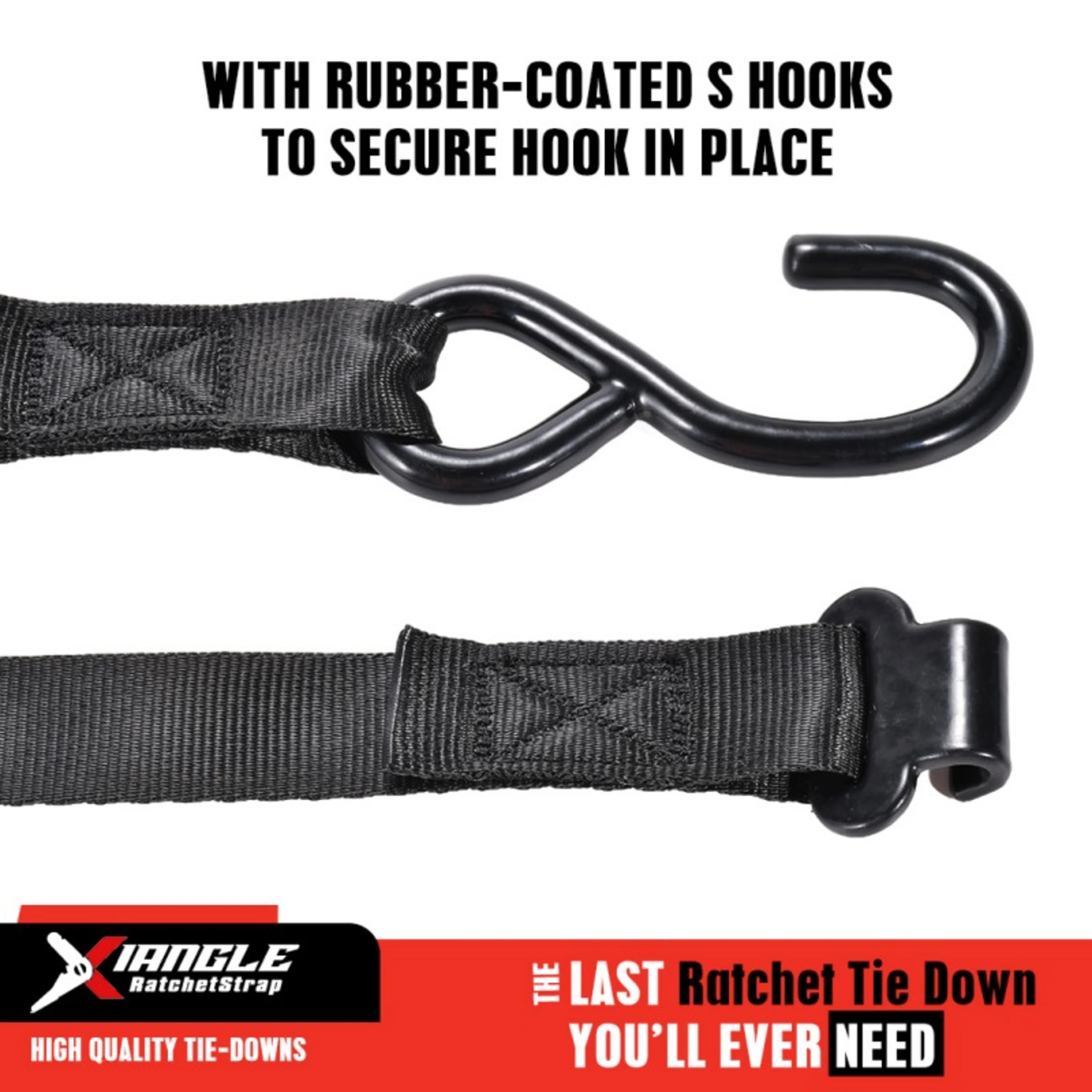 25mm Zurrgurt mit Klemmschloss und kleinem Flachhaken - 550kg