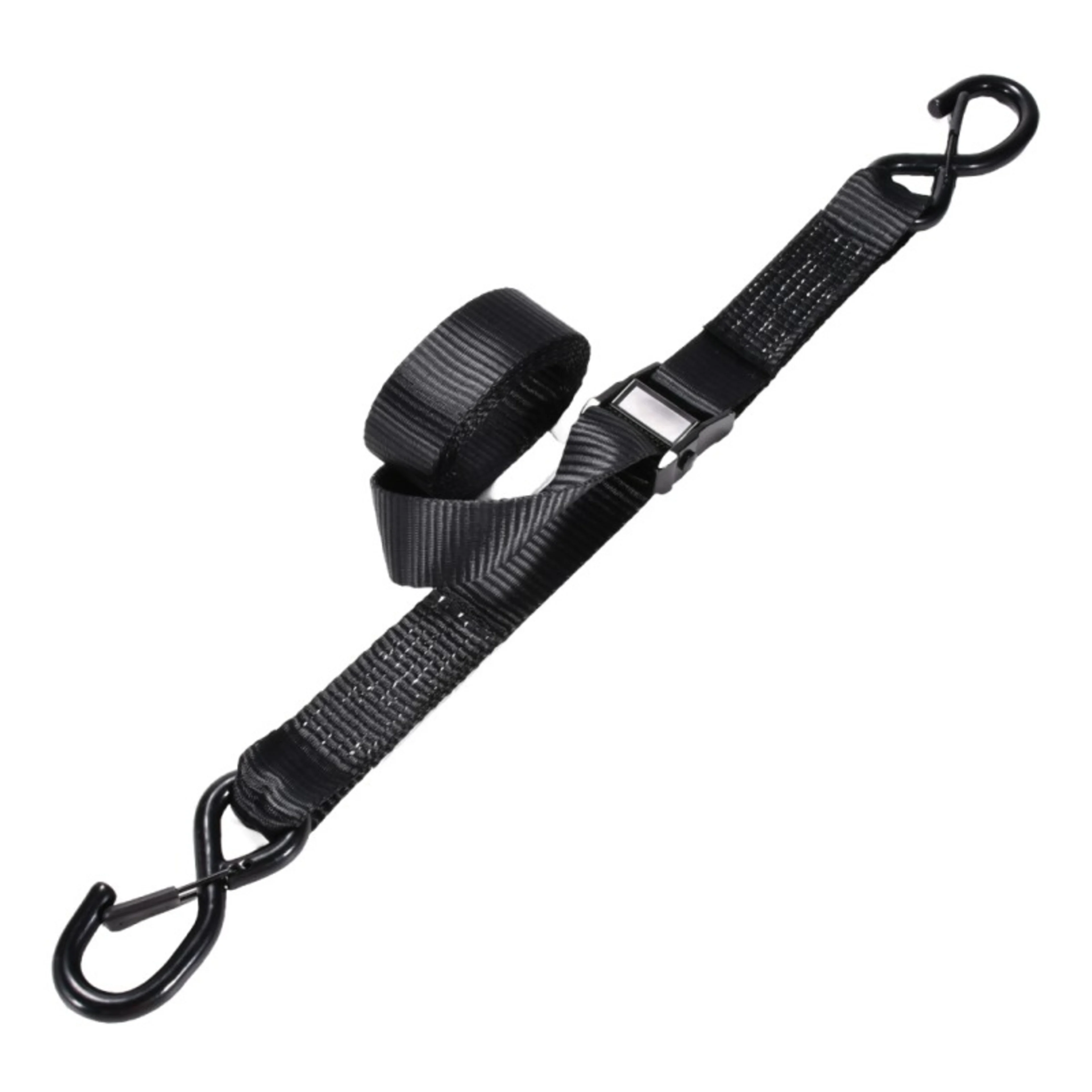 38mm White Zinc Cam Buckle Strap with Spring Loaded S-Hook - 900kg BS