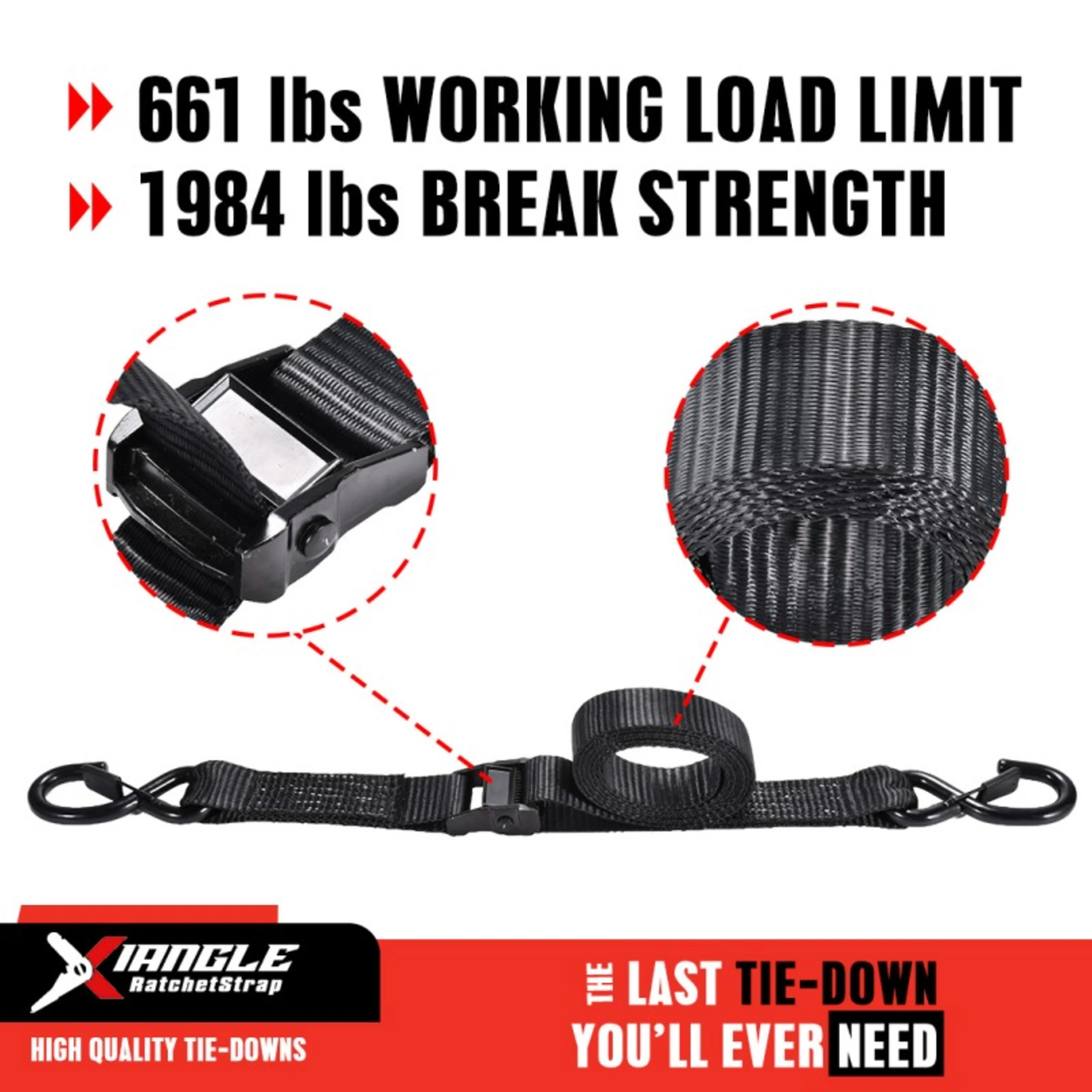 Cinta con Hebilla de Leva de 38mm y Gancho S con Muelle - 900kg